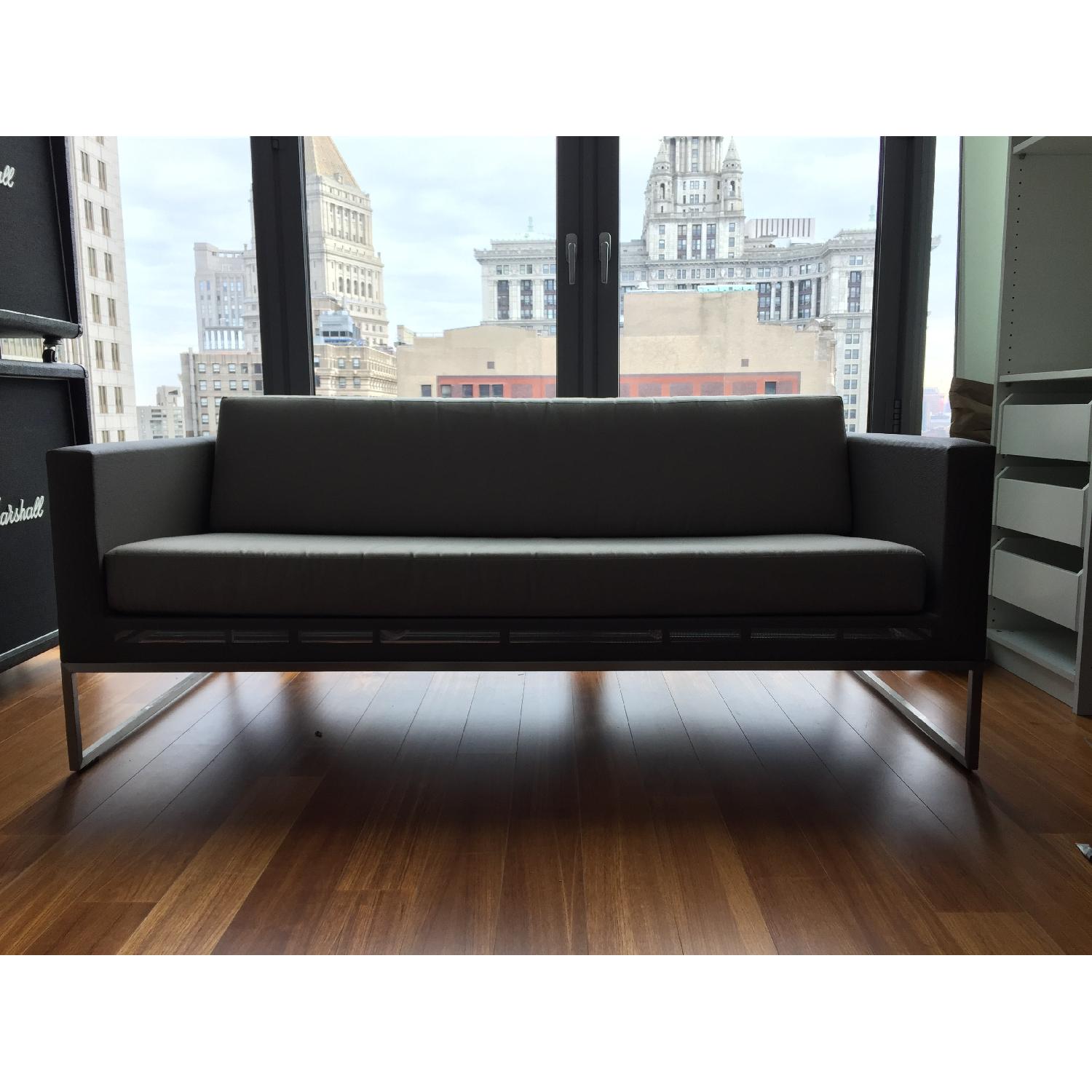 Crate & Barrel Dune Sofa with Sunbrella Taupe Cushion - image-1