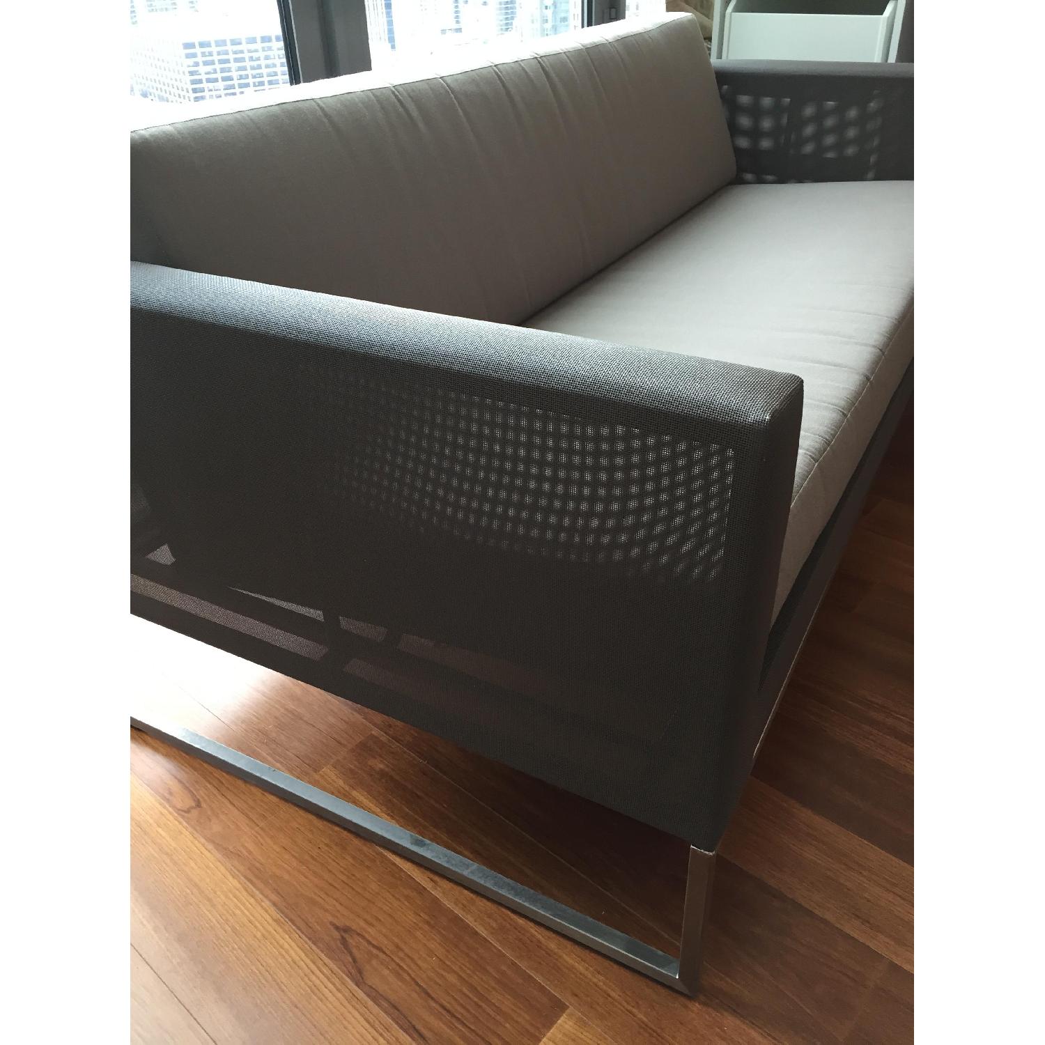 Crate & Barrel Dune Sofa with Sunbrella Taupe Cushion - image-2