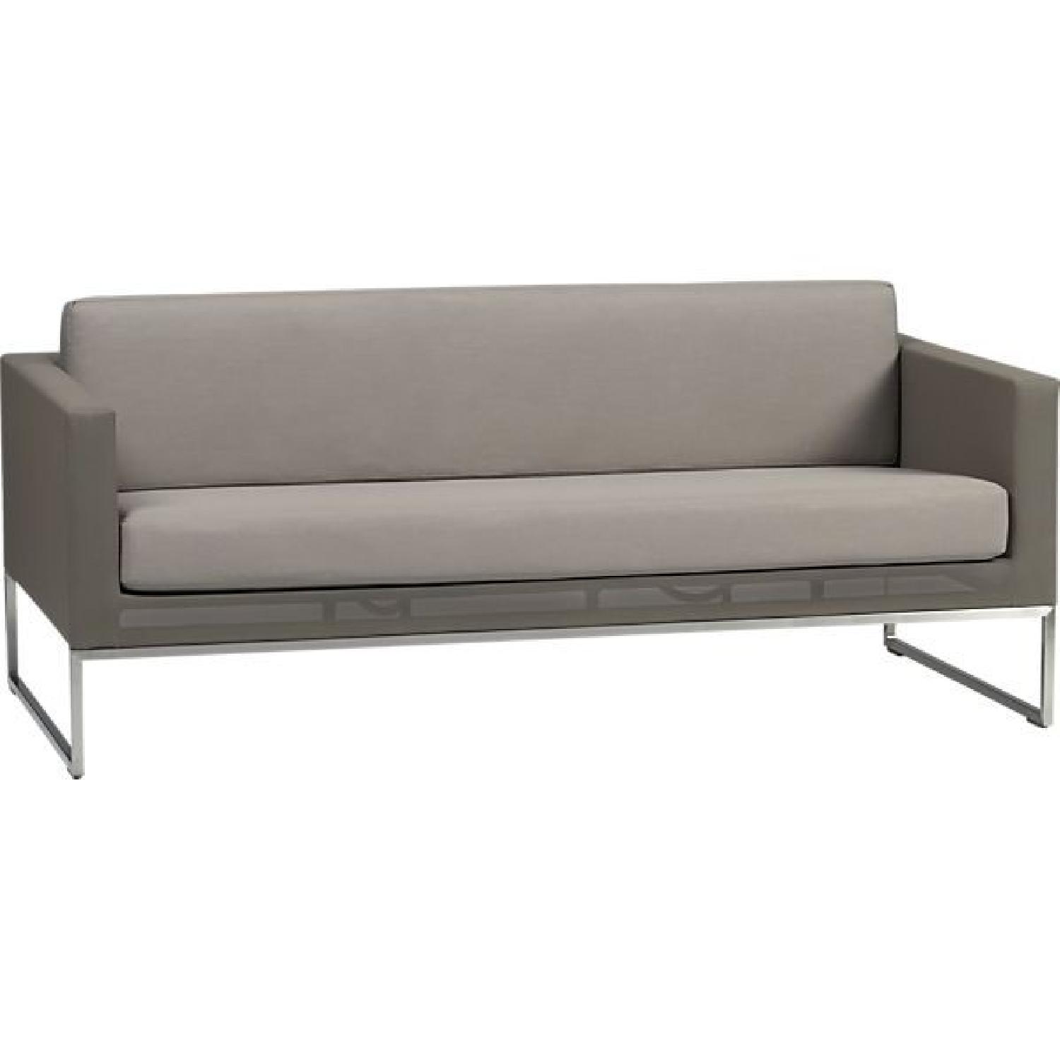 Crate & Barrel Dune Sofa with Sunbrella Taupe Cushion - image-6