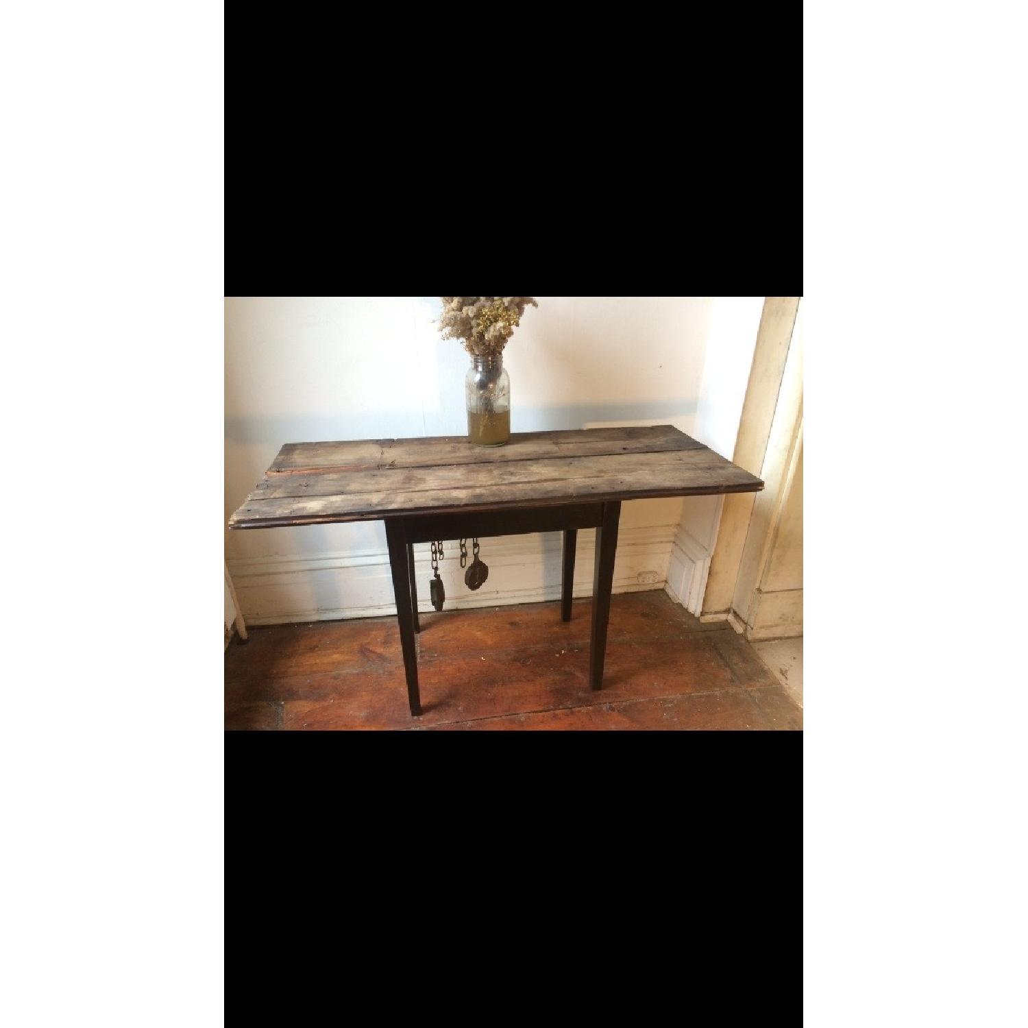 Breukelen Tafel 1870's Distressed Floorboard Side Table - image-2