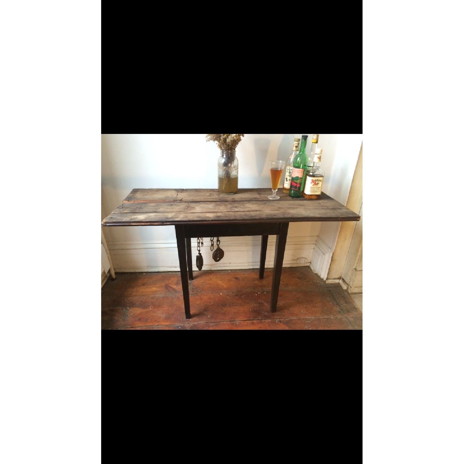 Breukelen Tafel 1870's Distressed Floorboard Side Table - image-3