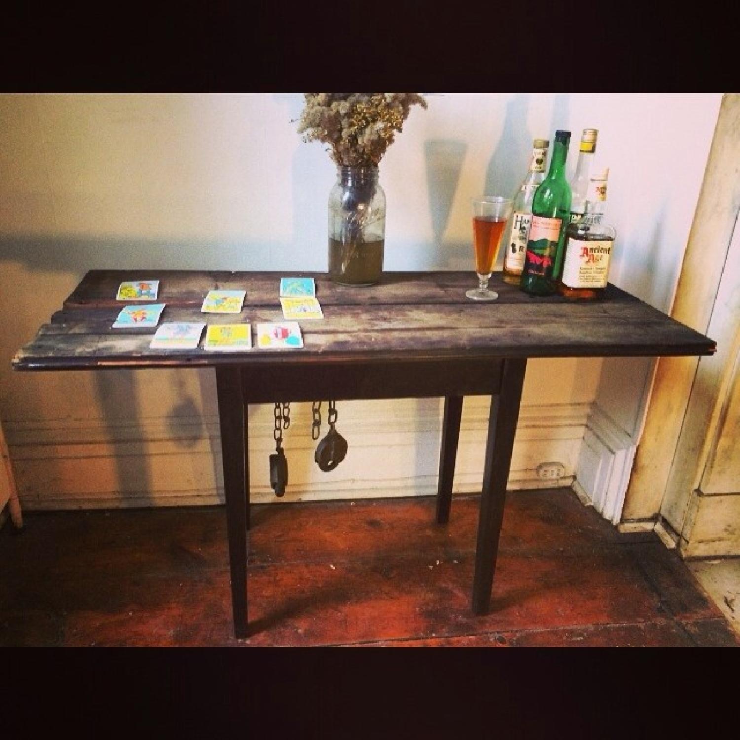 Breukelen Tafel 1870's Distressed Floorboard Side Table - image-5