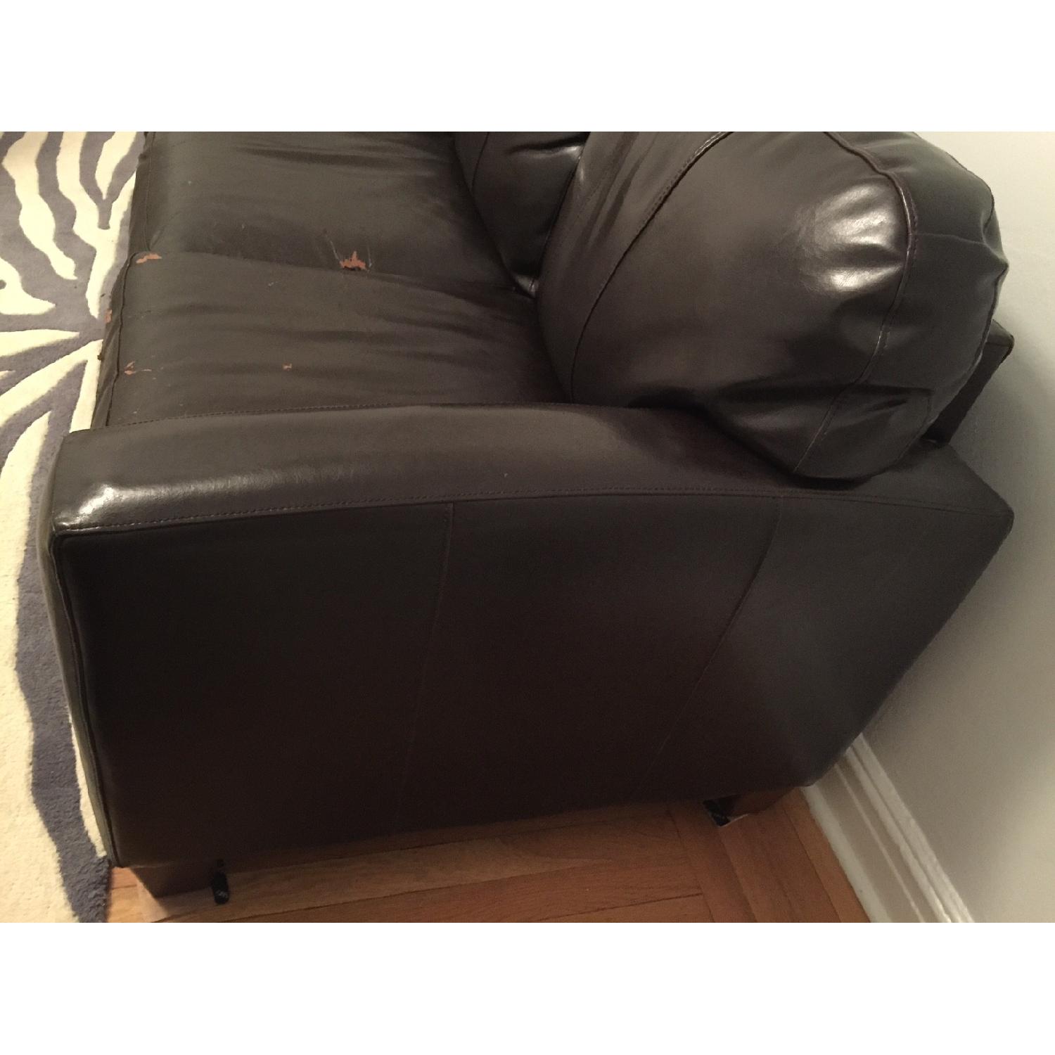 Jennifer Convertibles Brown Leather Air-Sleeper - image-2