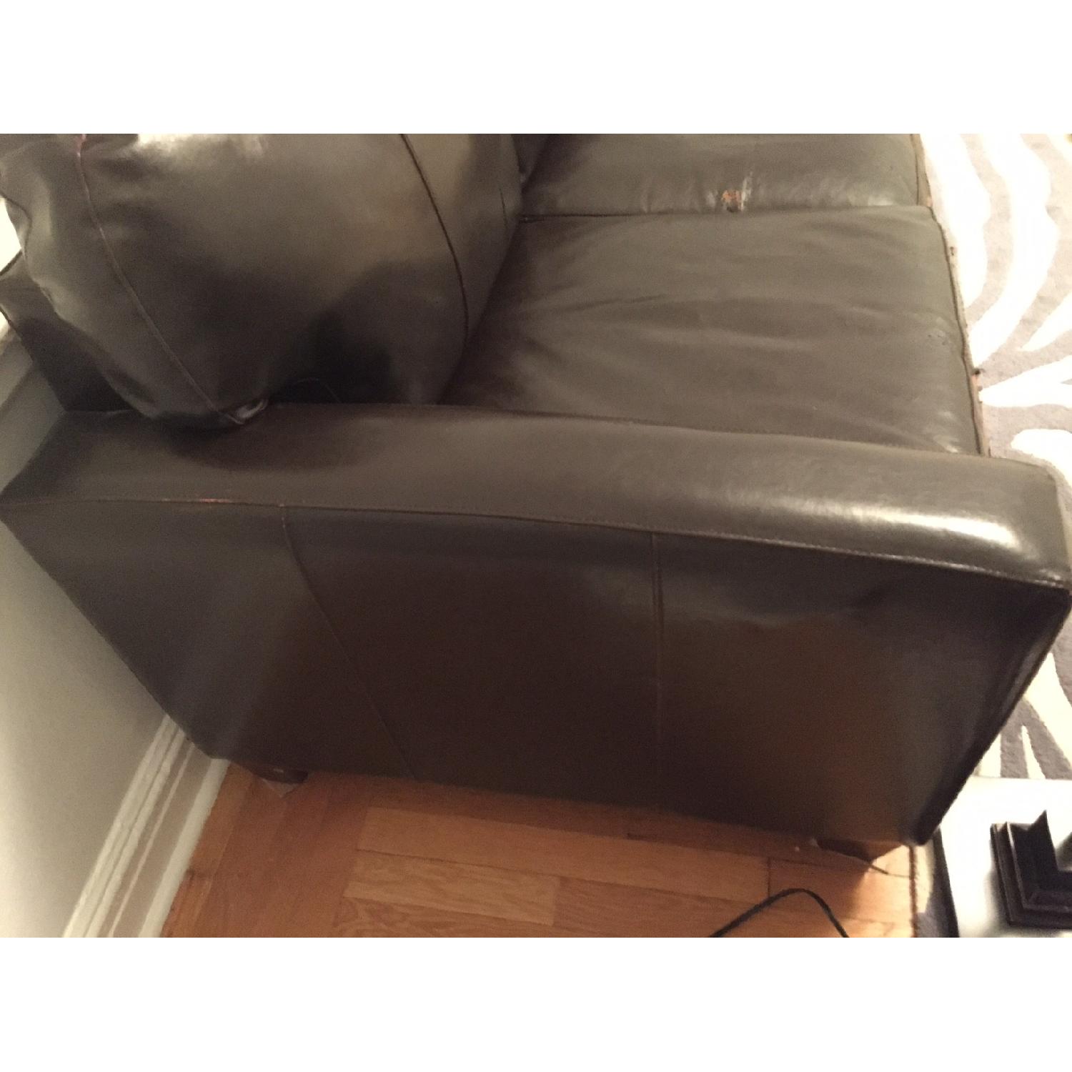 Jennifer Convertibles Brown Leather Air-Sleeper - image-3