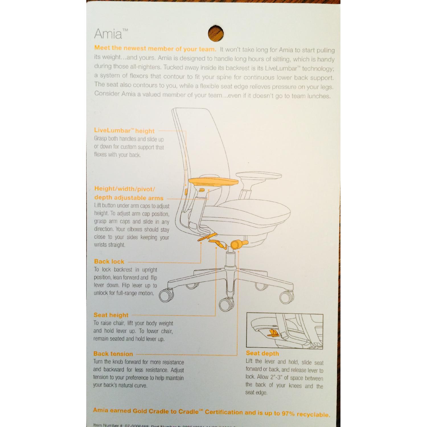 Steelcase Amia Office Task Desk Chair - image-5