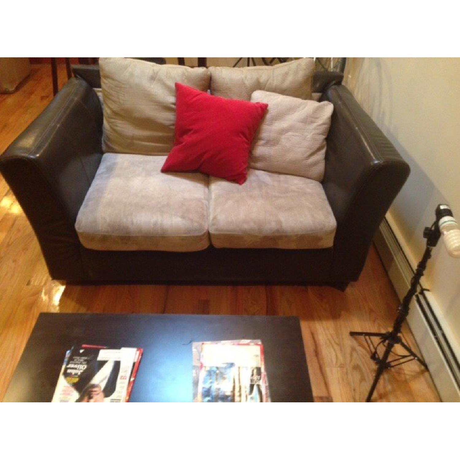 Jennifer Convertibles Loveseat + Oversized Chair - image-1
