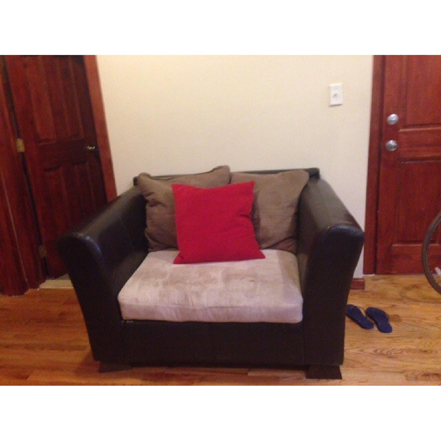 Jennifer Convertibles Loveseat + Oversized Chair - image-2