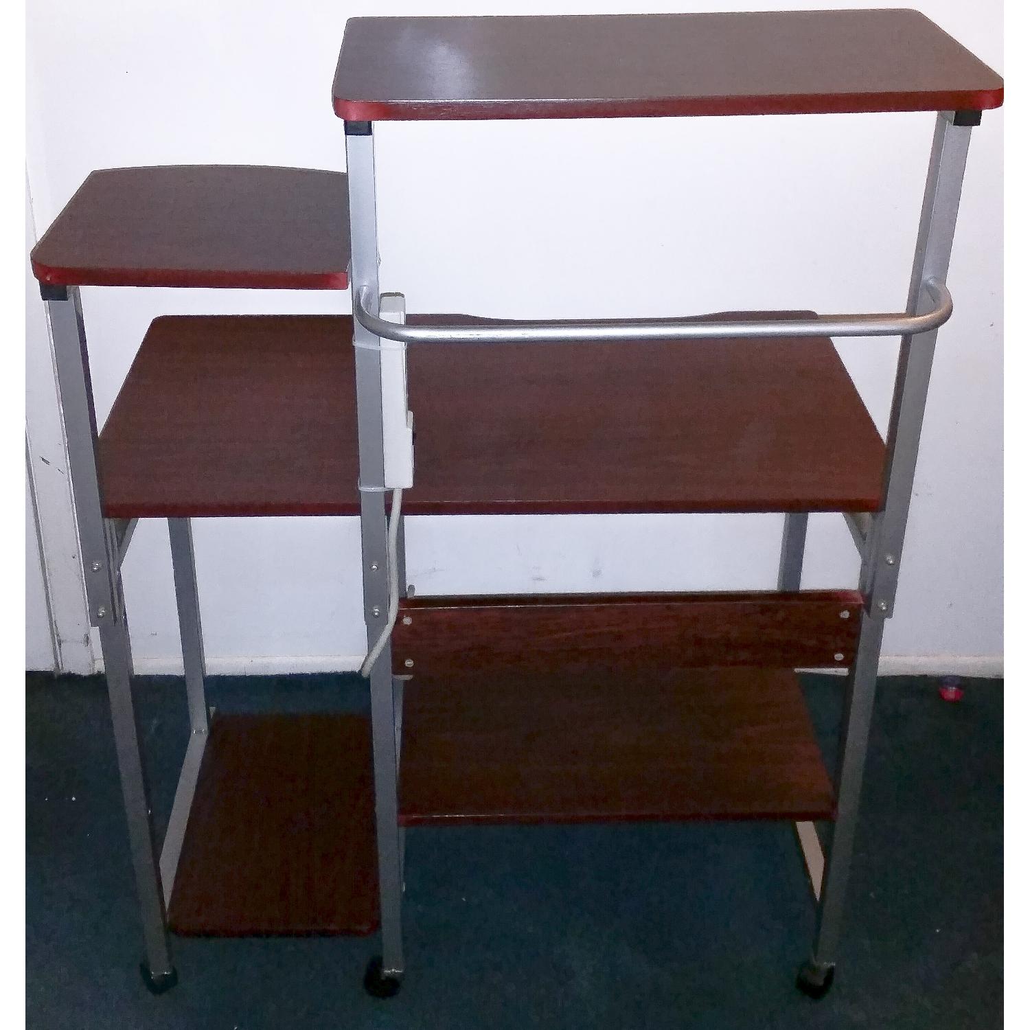 Steel Red Wooden Computer Desk - image-2