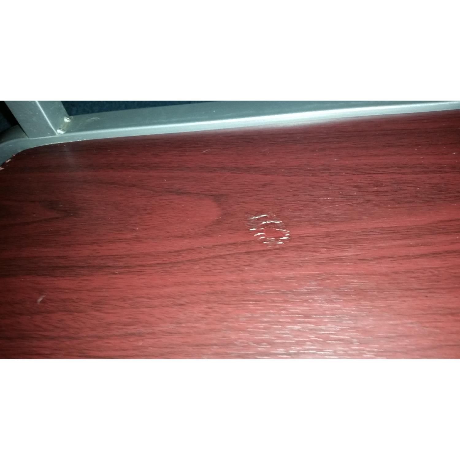 Steel Red Wooden Computer Desk - image-6