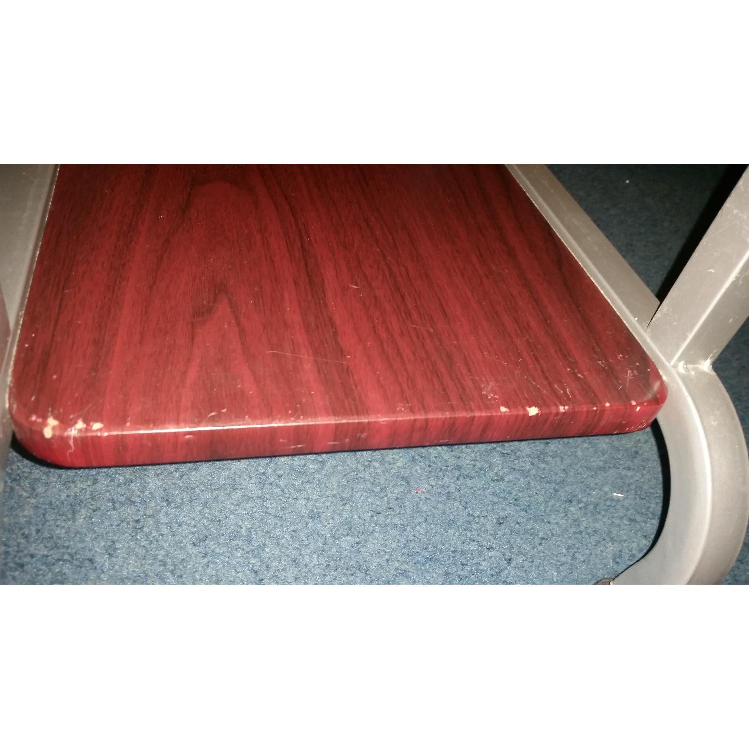Steel Red Wooden Computer Desk - image-8