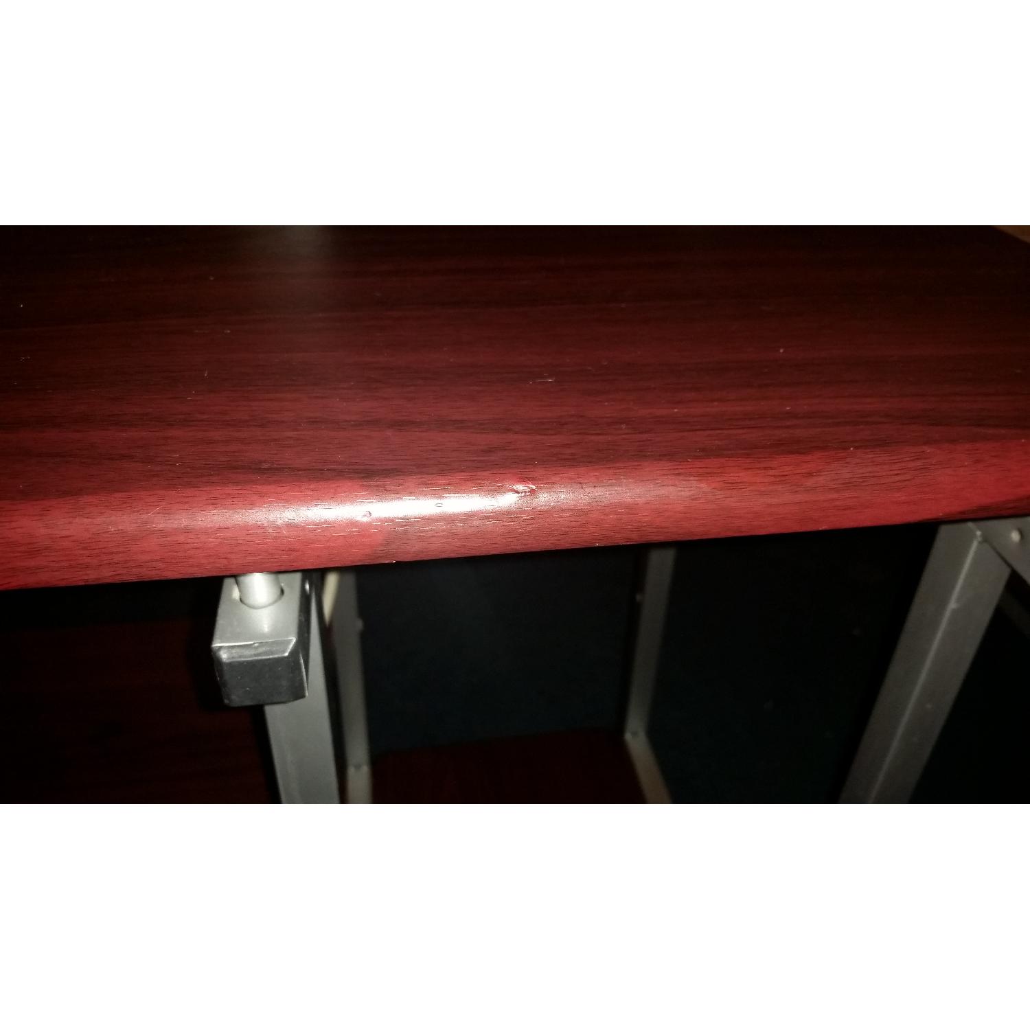 Steel Red Wooden Computer Desk - image-9