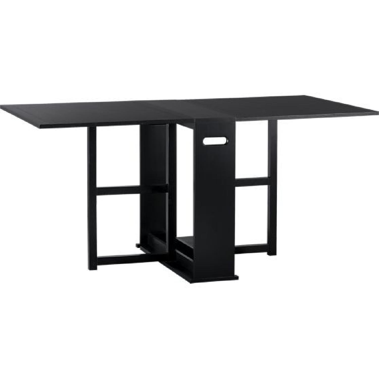 Crate & Barrel Span Black Gateleg Dining Table - image-1