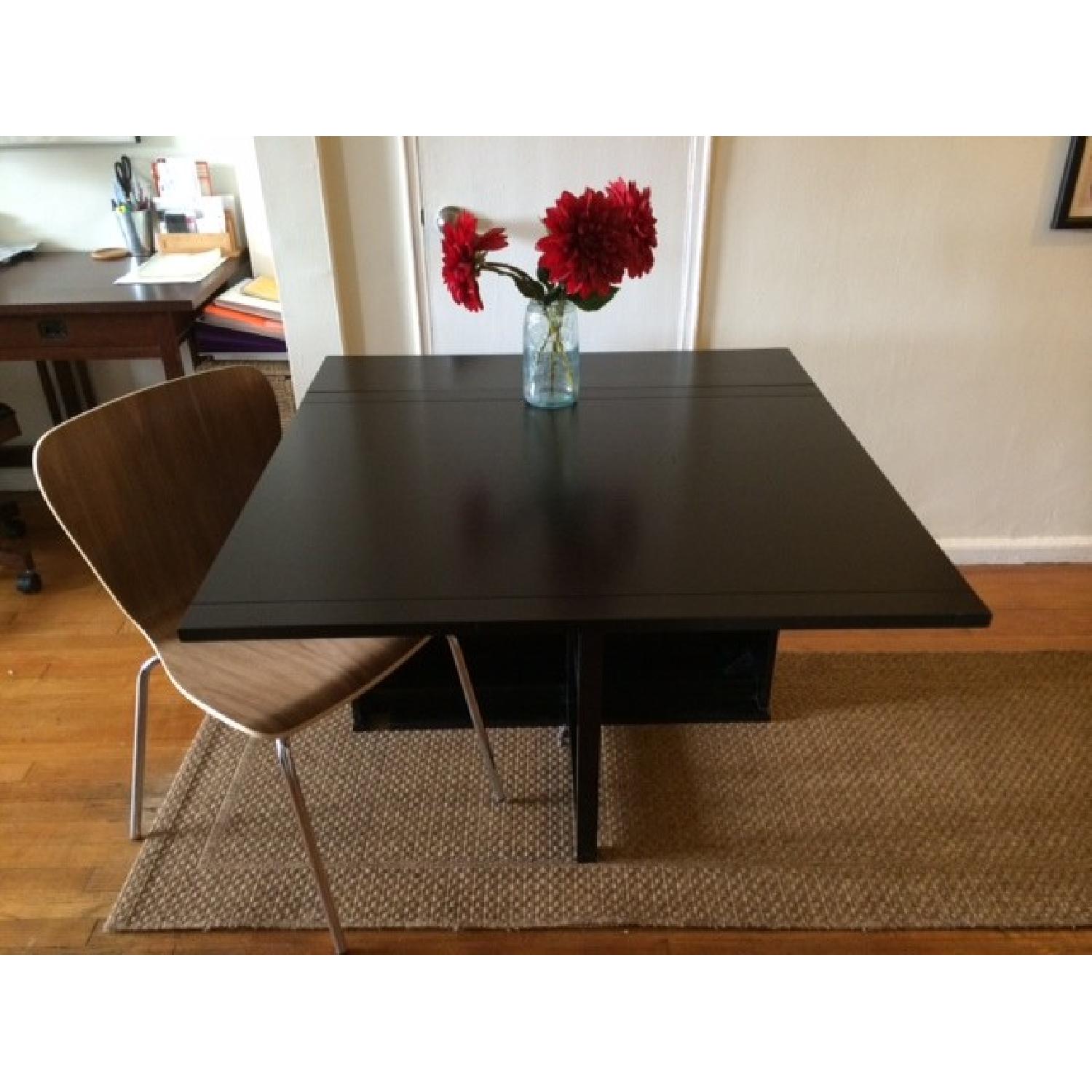 Crate & Barrel Span Black Gateleg Dining Table - image-6