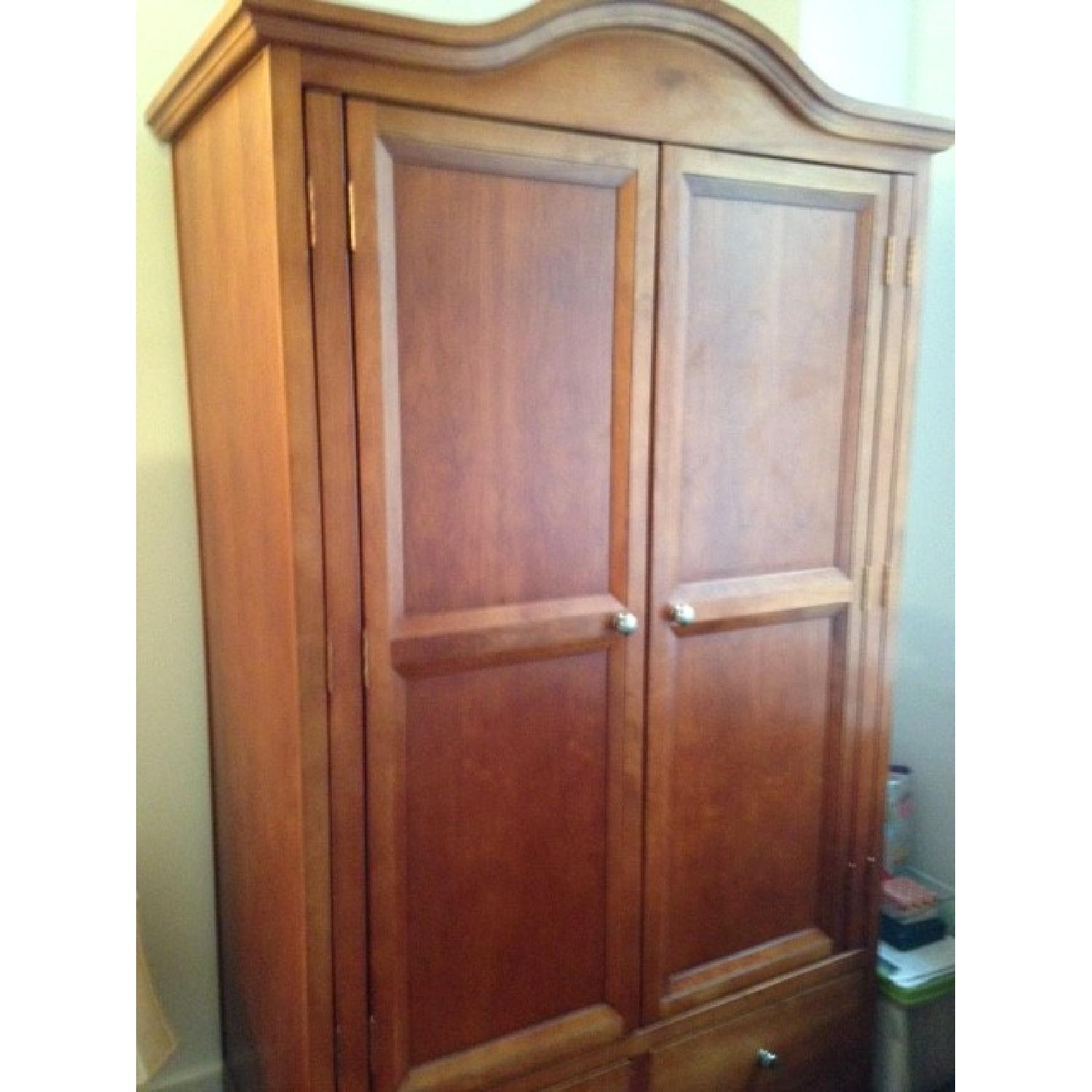 Cherry Wood Shaker Armoire - image-1