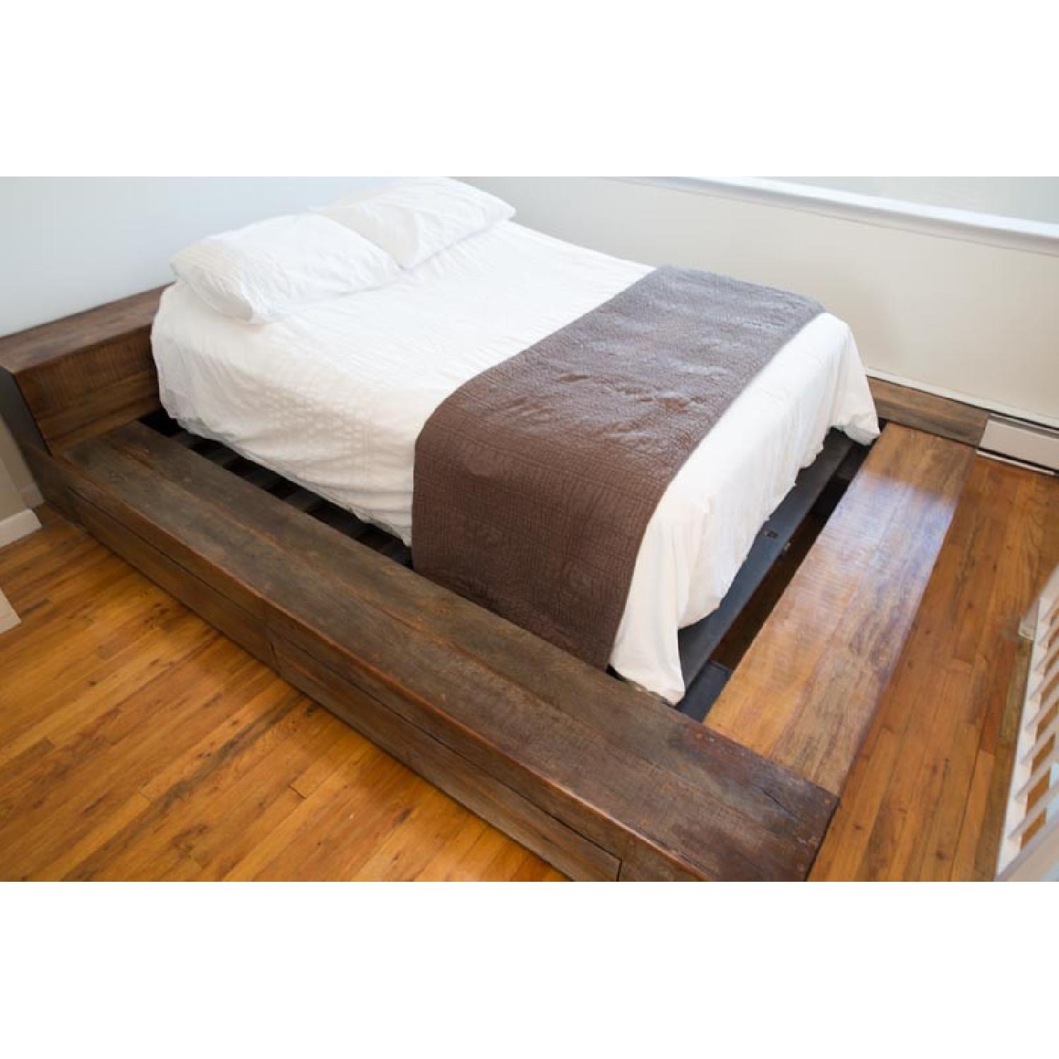 Environment Furniture Reclaimed Brazilian Peroba Rosa Wood Edge Queen Size Bed - image-3
