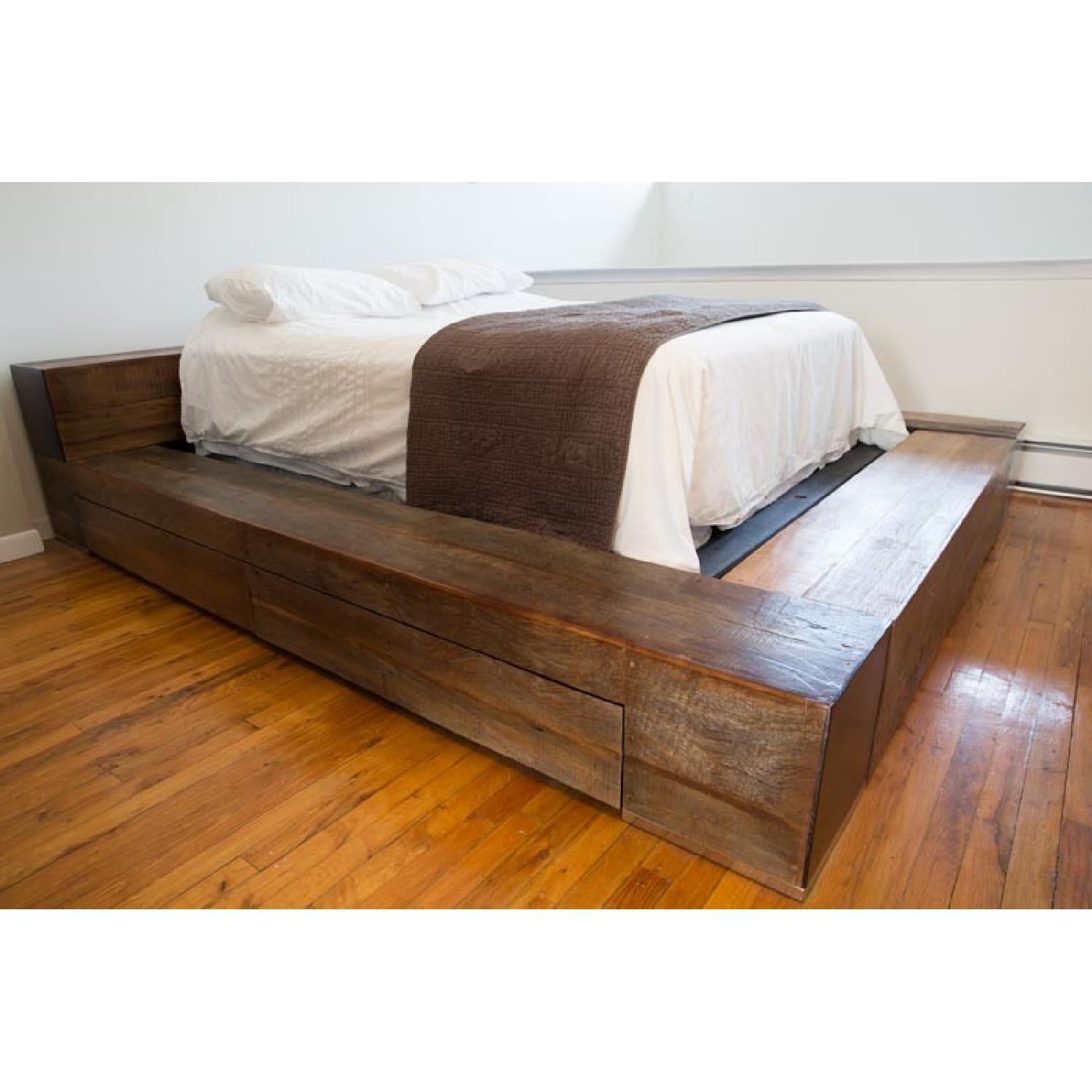 Environment Furniture Reclaimed Brazilian Peroba Rosa Wood Edge Queen Size Bed - image-4