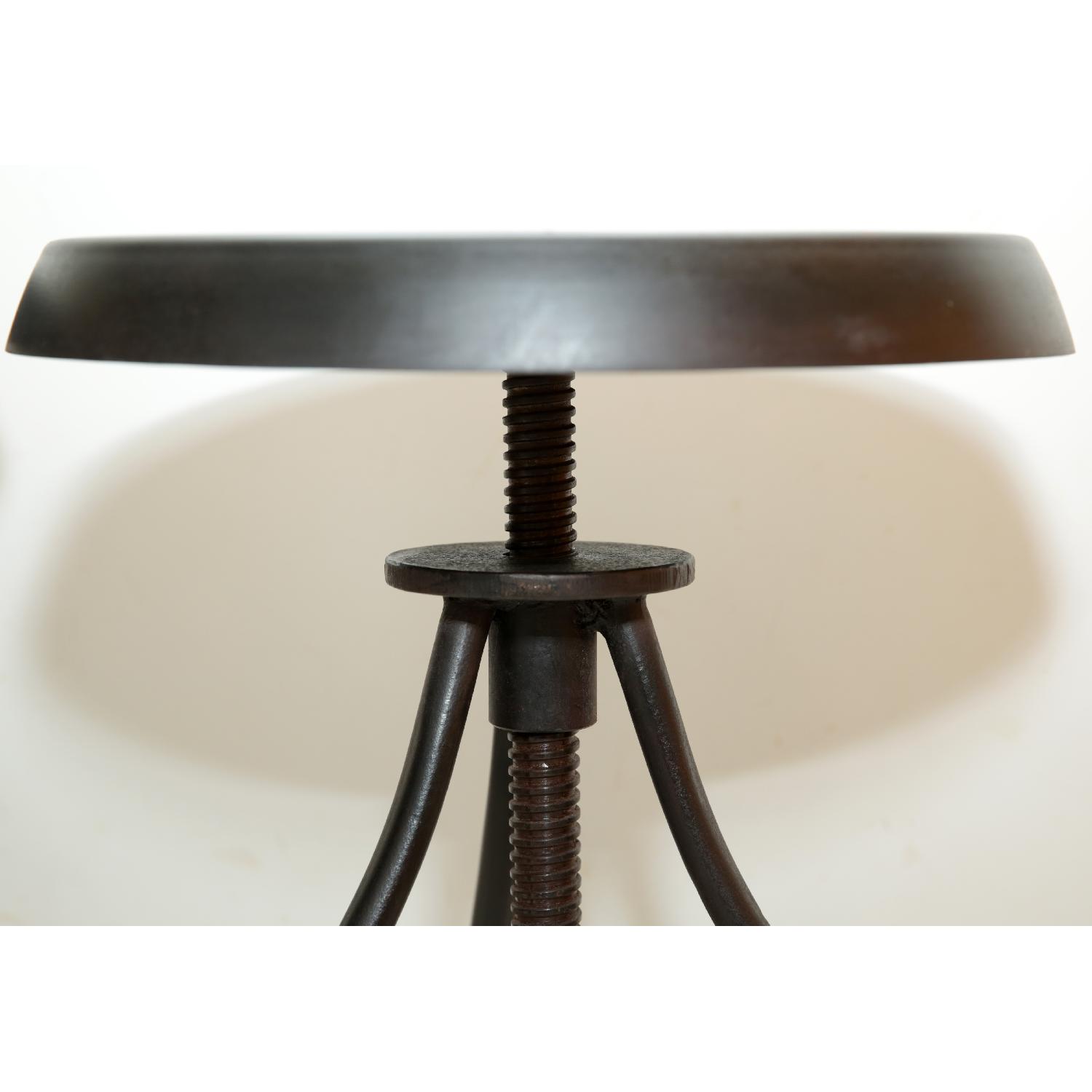 Overstock Handmade Black Kitchen Iron Swivel Stools from India - Set of 2 - image-3