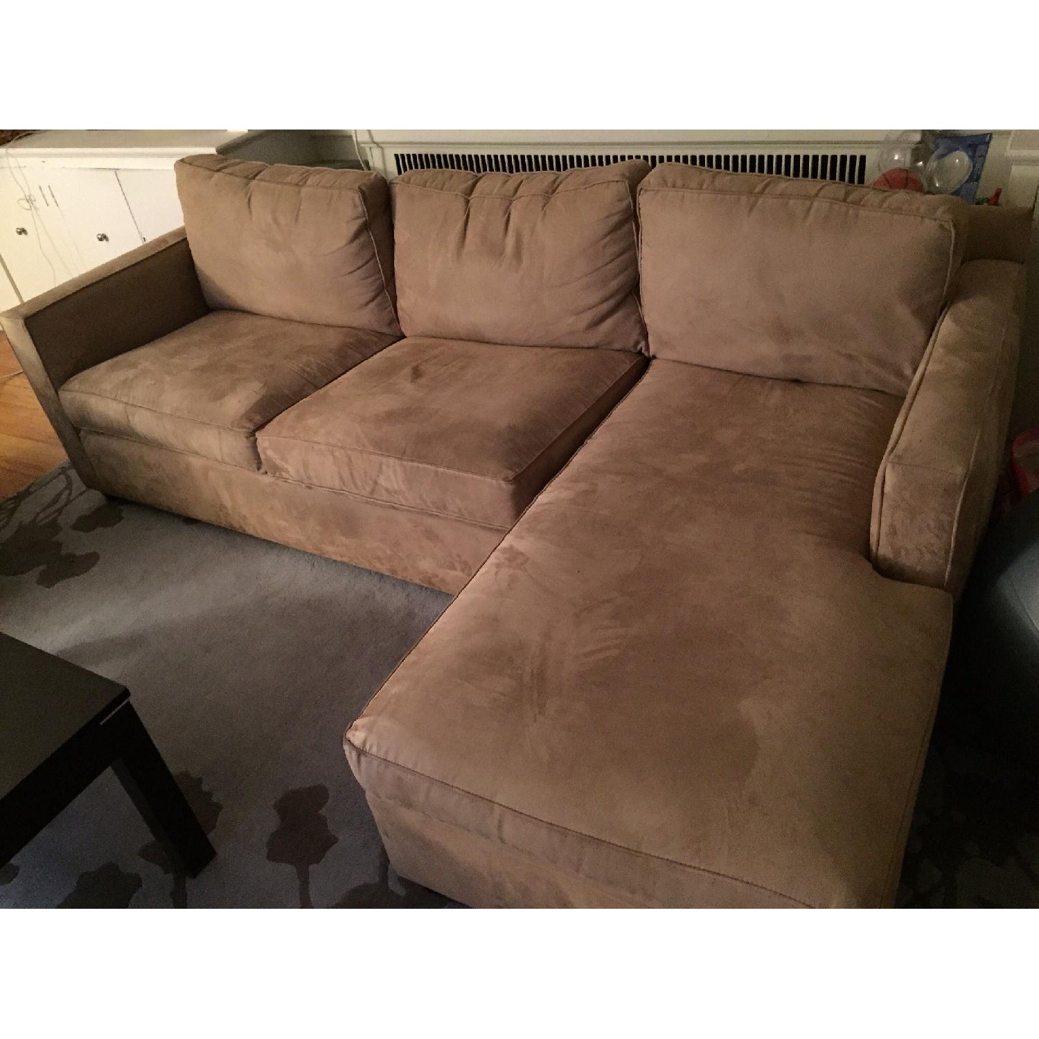 Crate & Barrel Tan Sectional - image-1