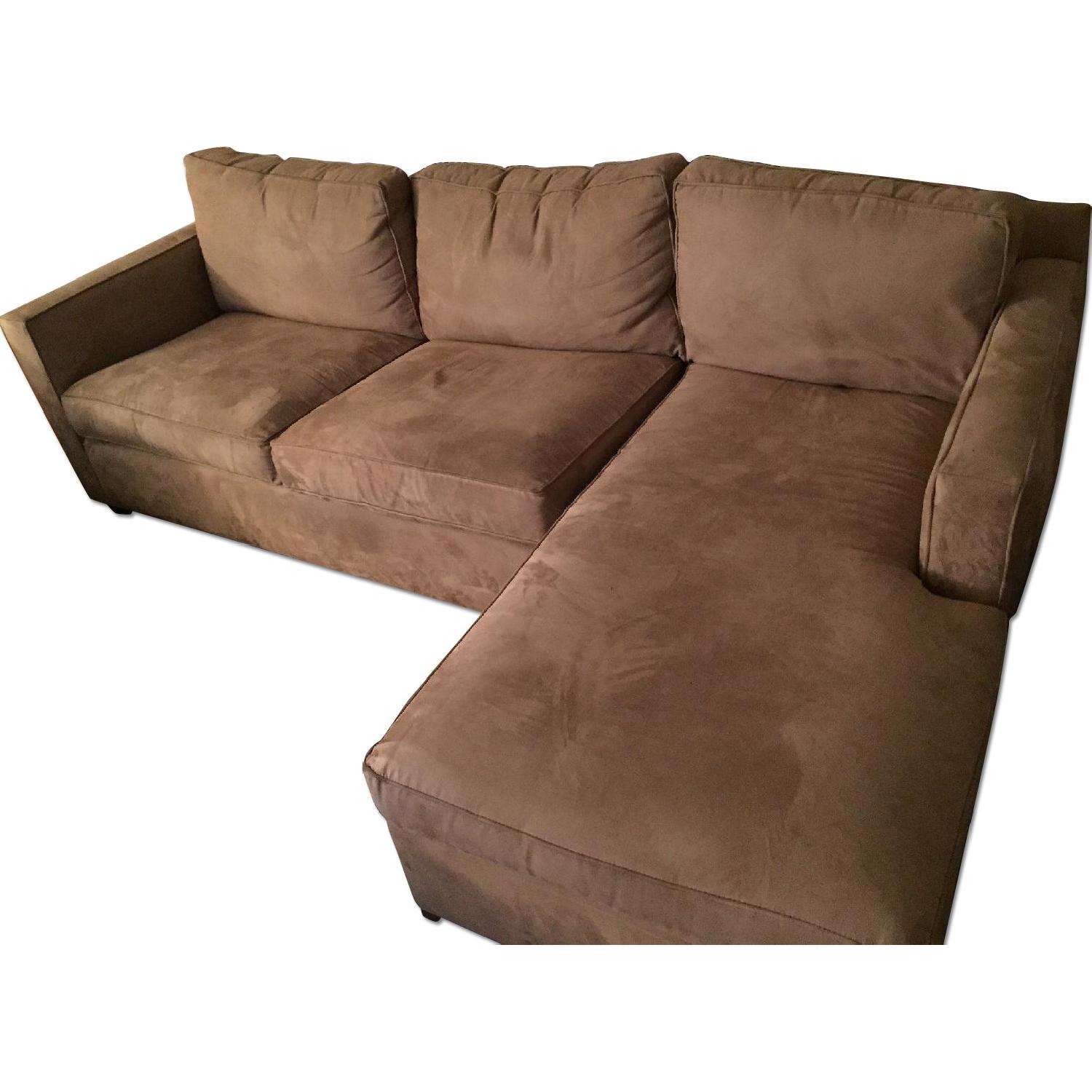 Crate & Barrel Tan Sectional - image-0
