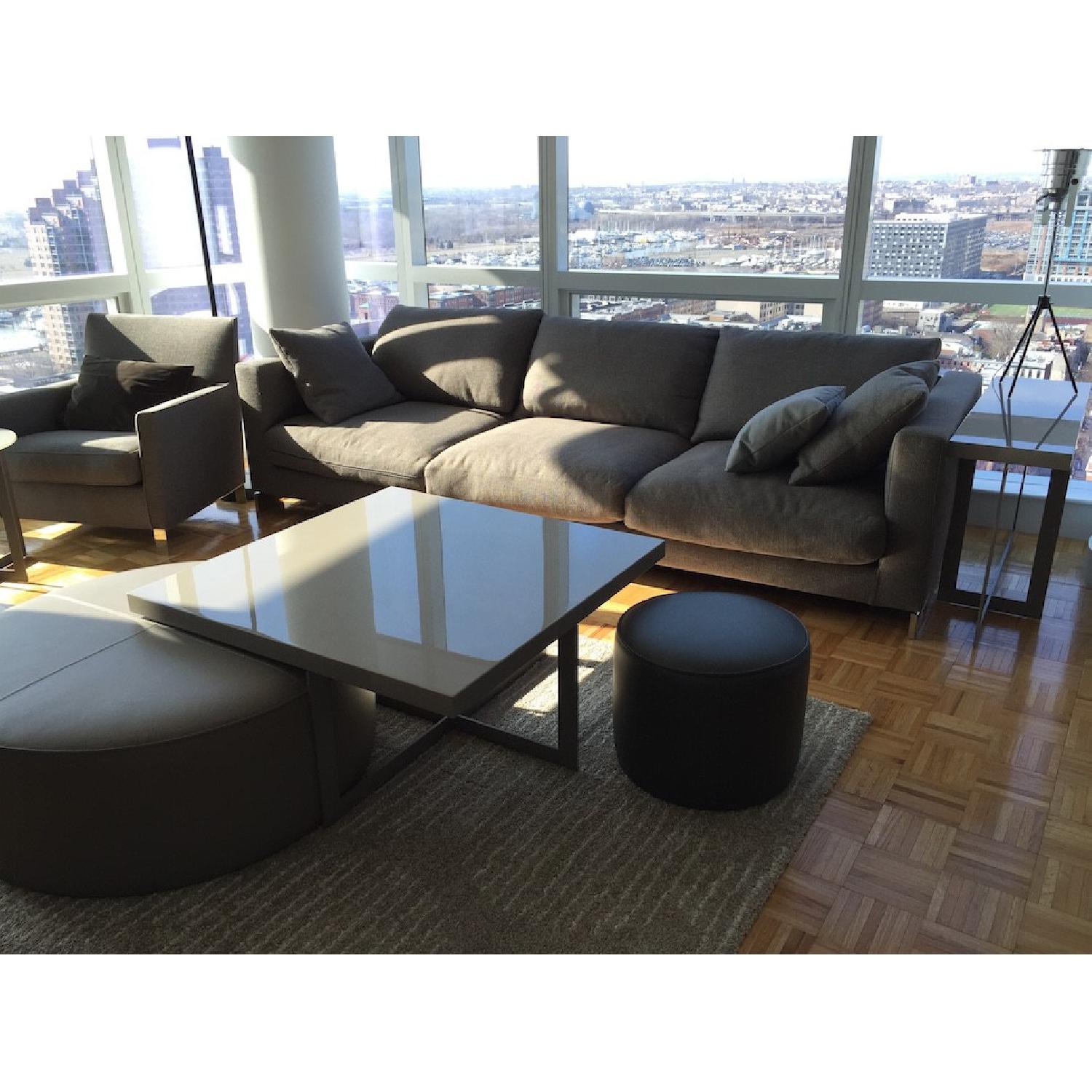 Molteni Italian Grey Fabric 3 Seater Sofa - image-2