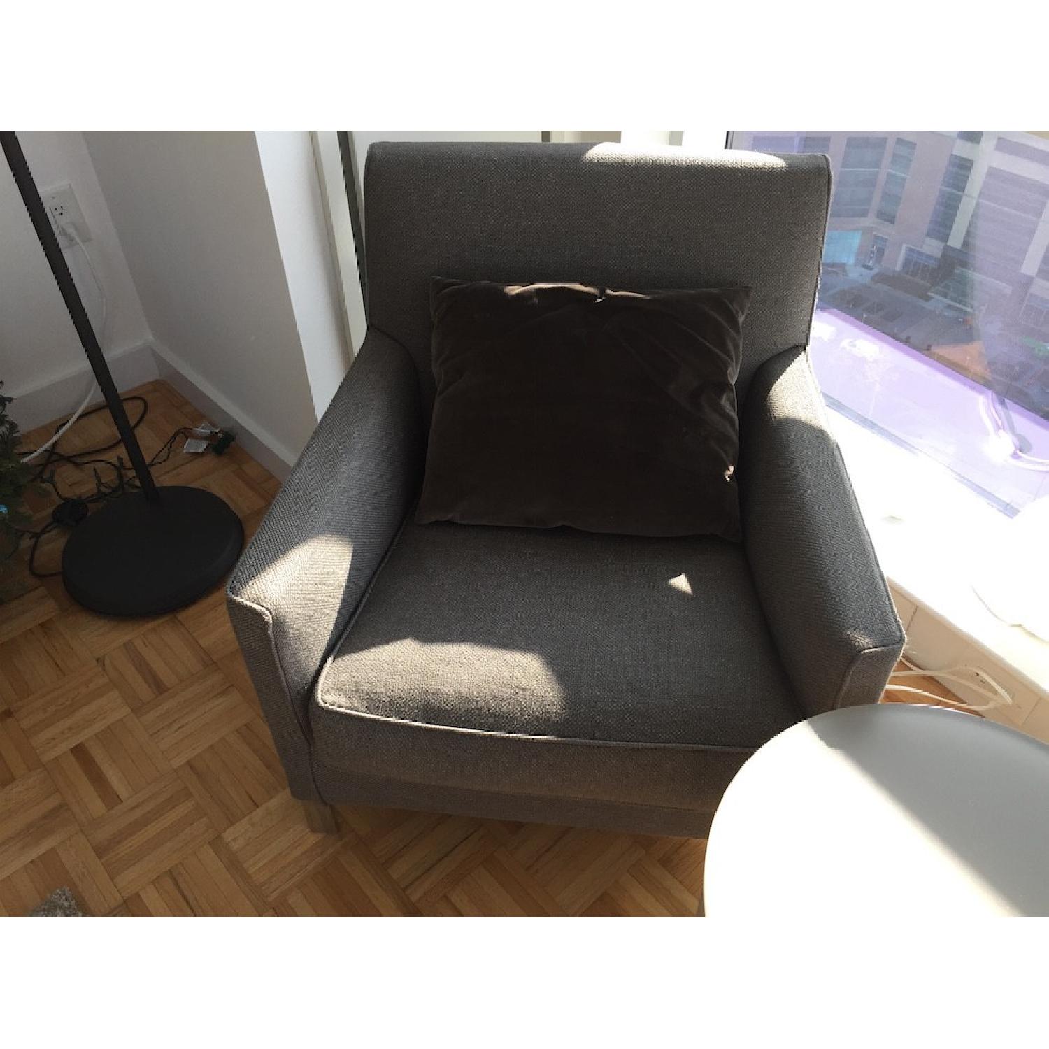 Molteni Italian Grey Fabric Armchairs - image-2