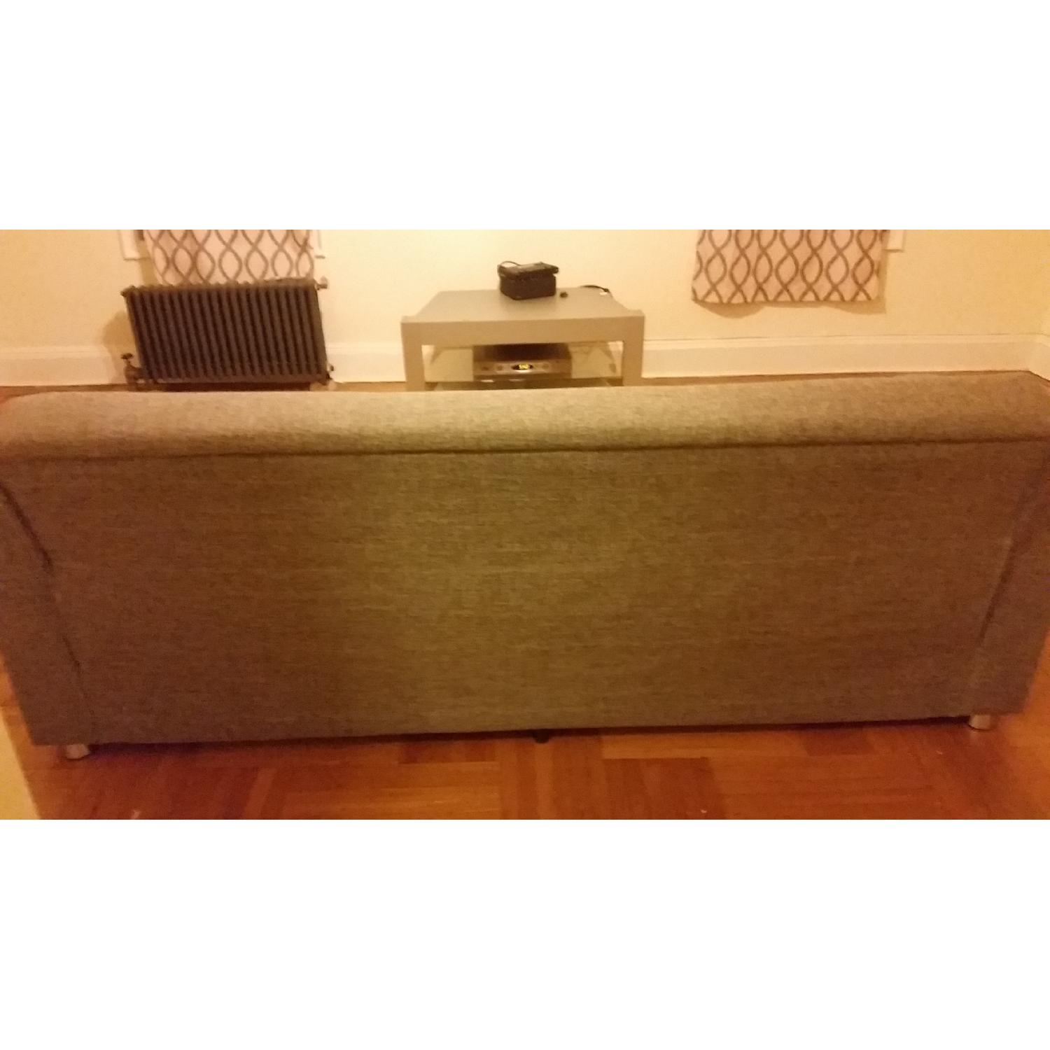 Istikbal Grey Convertible Sofa + Pouf - image-2