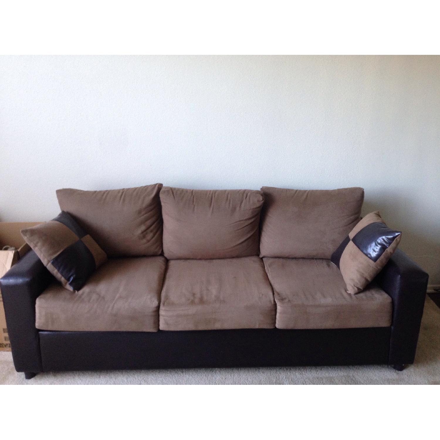 Brown 3 Seater Sofa - image-1