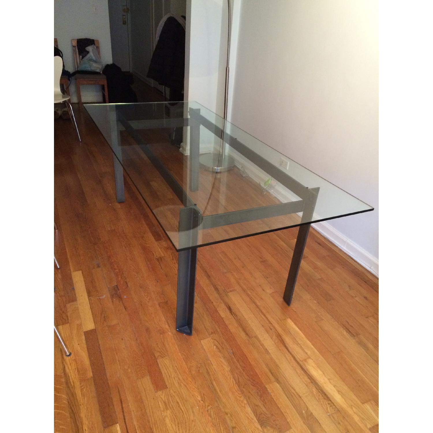 CB2 Bolt Glass Dining Table - image-1