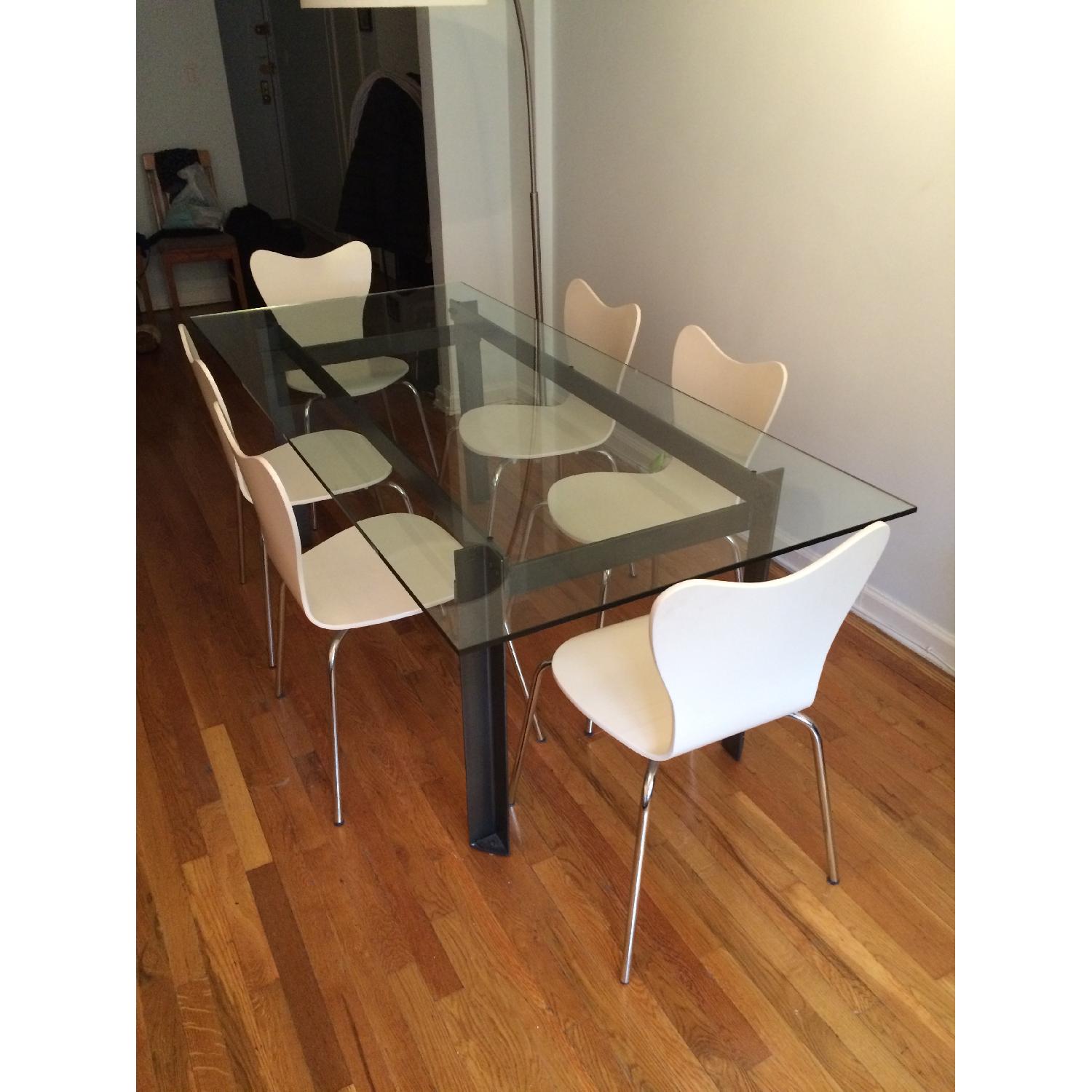 CB2 Bolt Glass Dining Table - image-3
