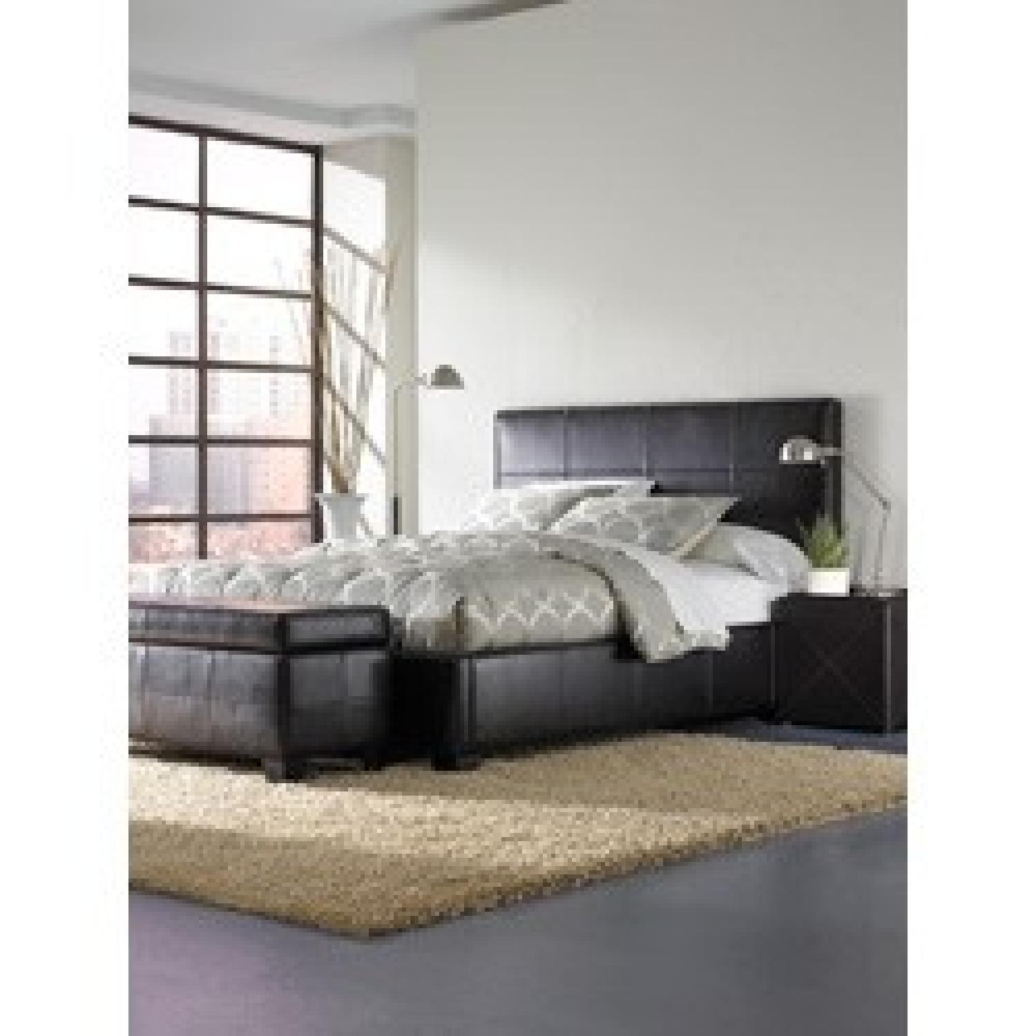 Leather Queen Size Lift Storage Bed - image-1