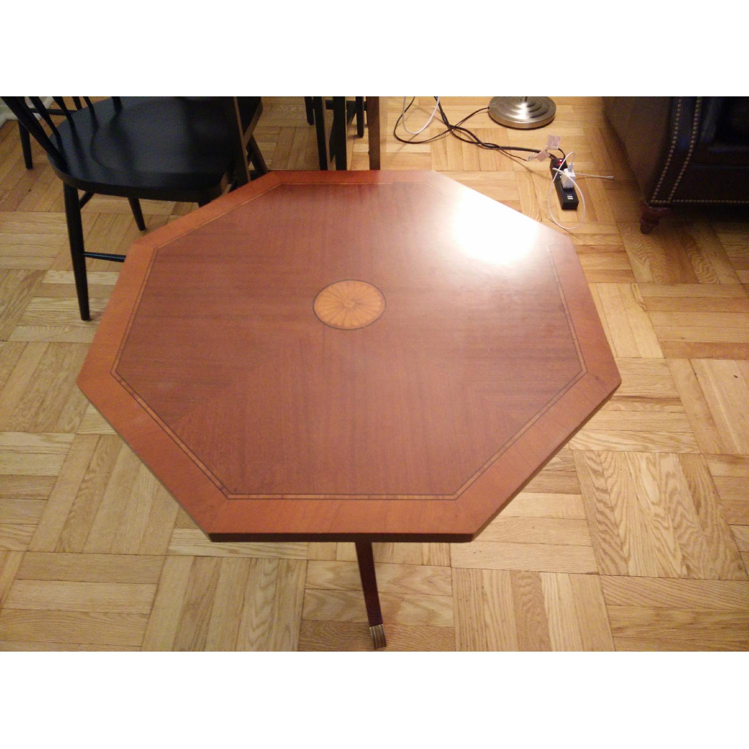 1950's Solid Oak Side Table with Inlays - image-1