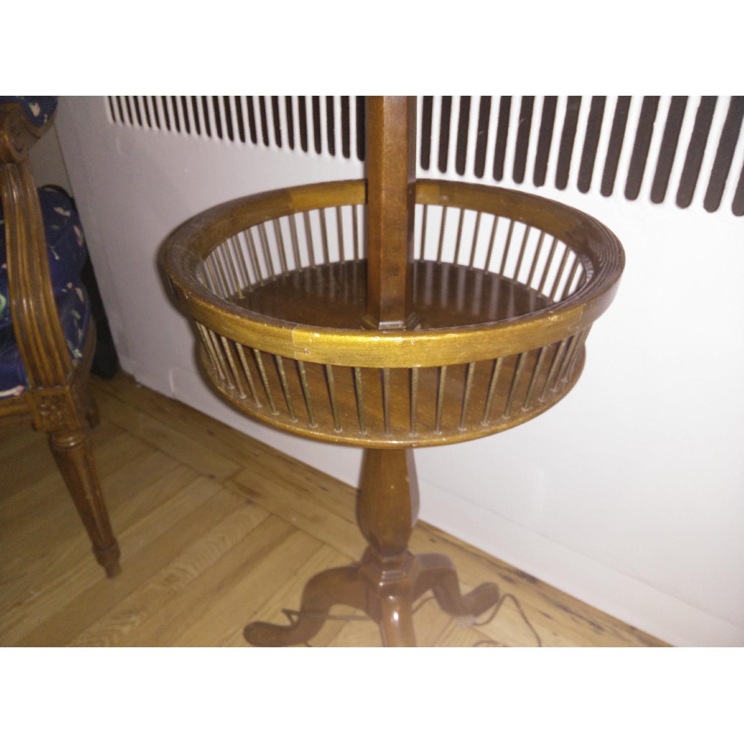 Solid Wood 1910's Hand-Turned Pedestal Lamp - image-2