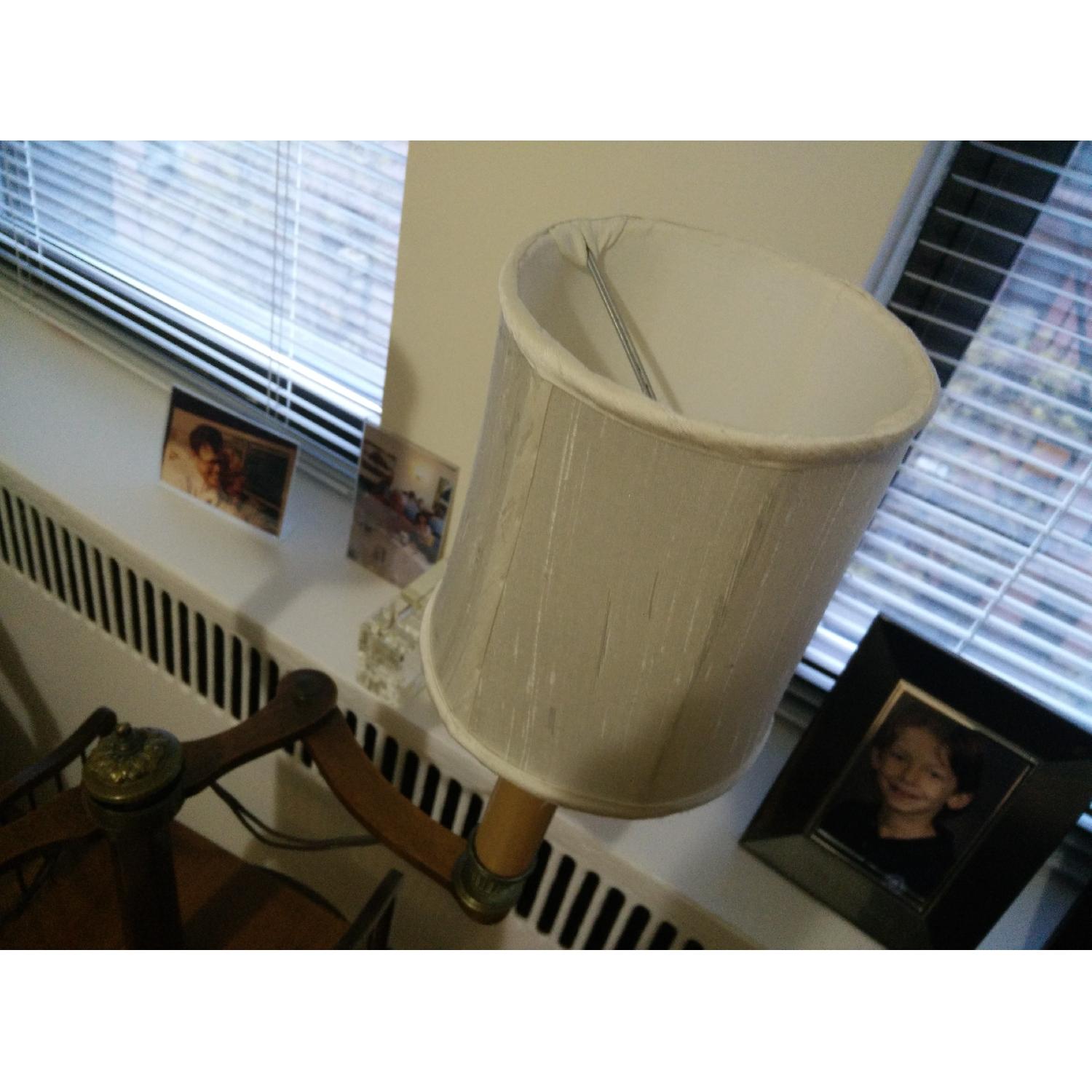 Solid Wood 1910's Hand-Turned Pedestal Lamp - image-3