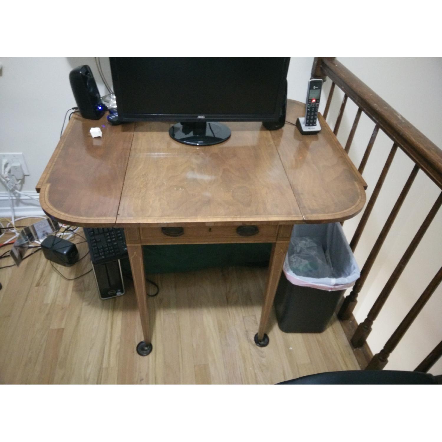 Vintage 1950's Fold-Down Leaf Desk/Dining Table - image-1