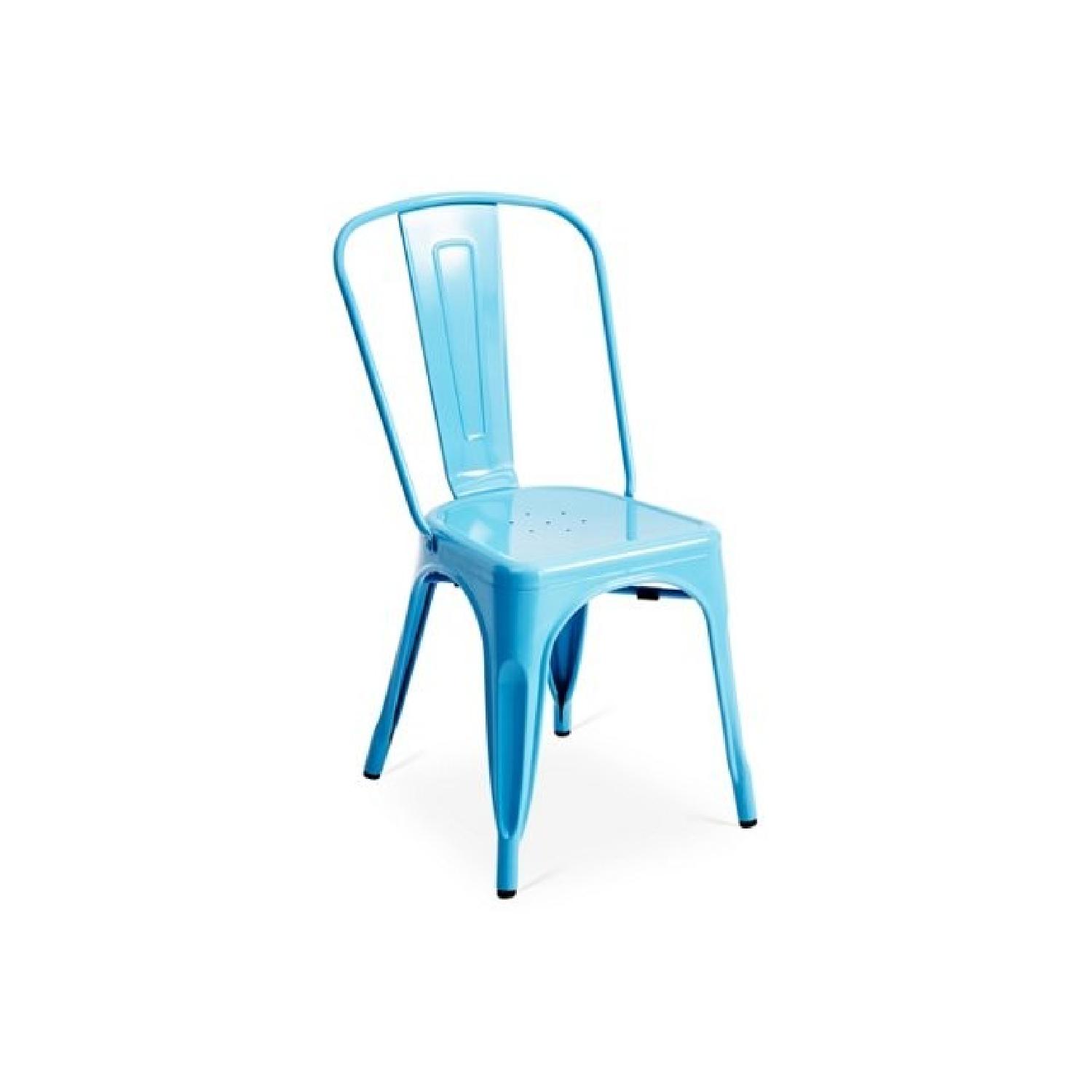 Sky Blue Metal Chairs