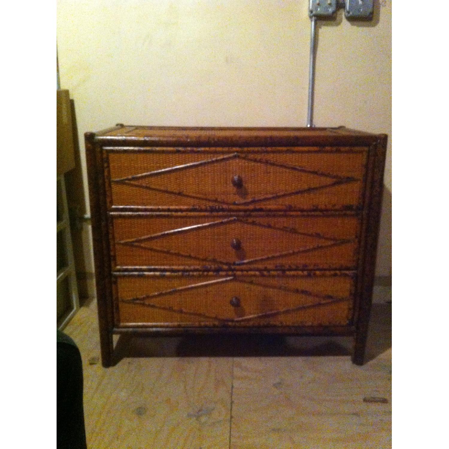 Bloomingdale's Wicker Rattan 3 Drawer Dresser - image-1