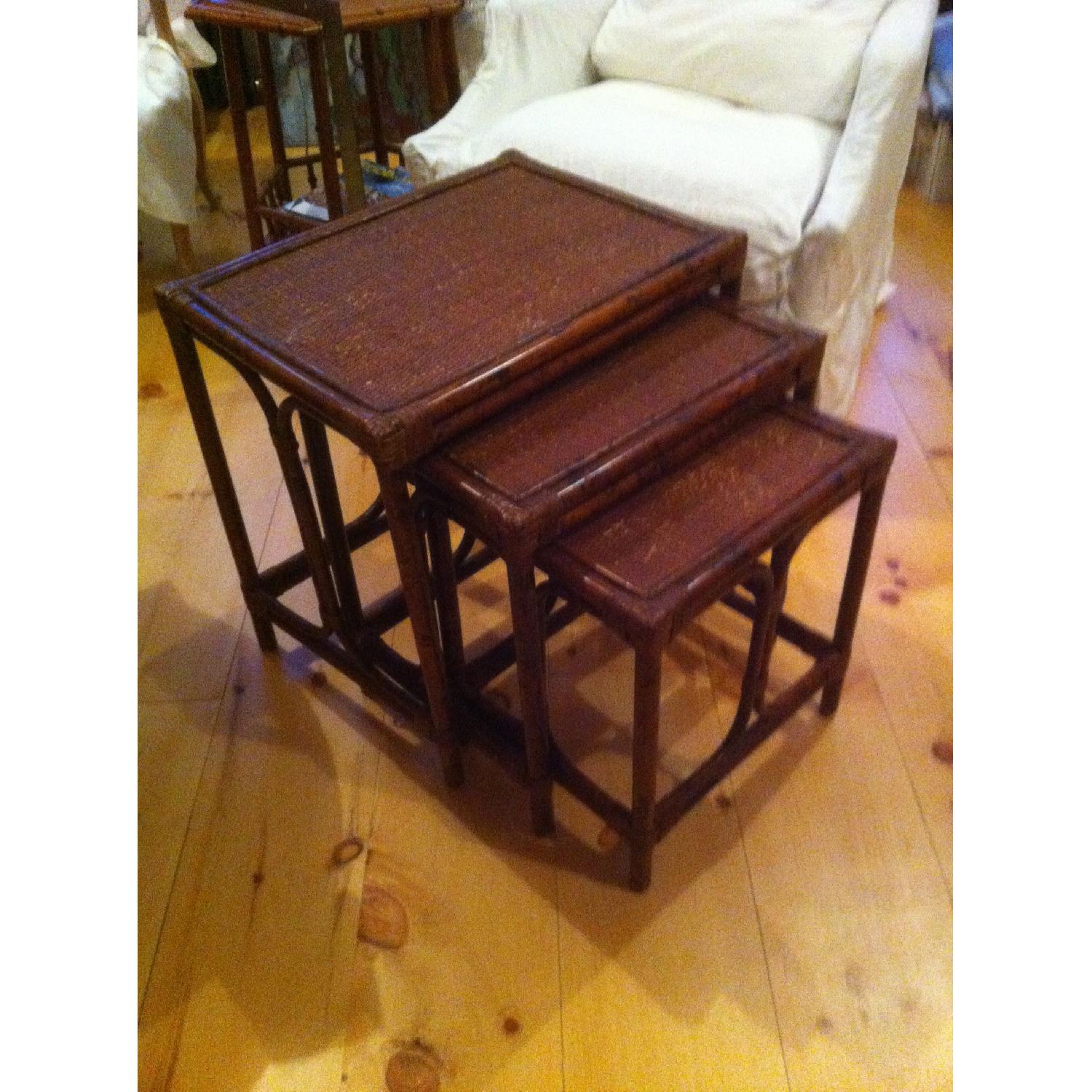 Bloomingdale's Wicker Nesting Tables - Set of 3 - image-1