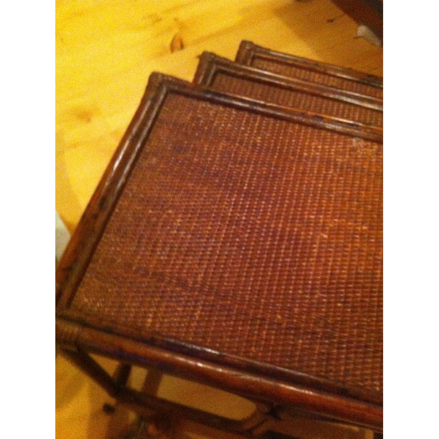 Bloomingdale's Wicker Nesting Tables Set of 3 AptDeco