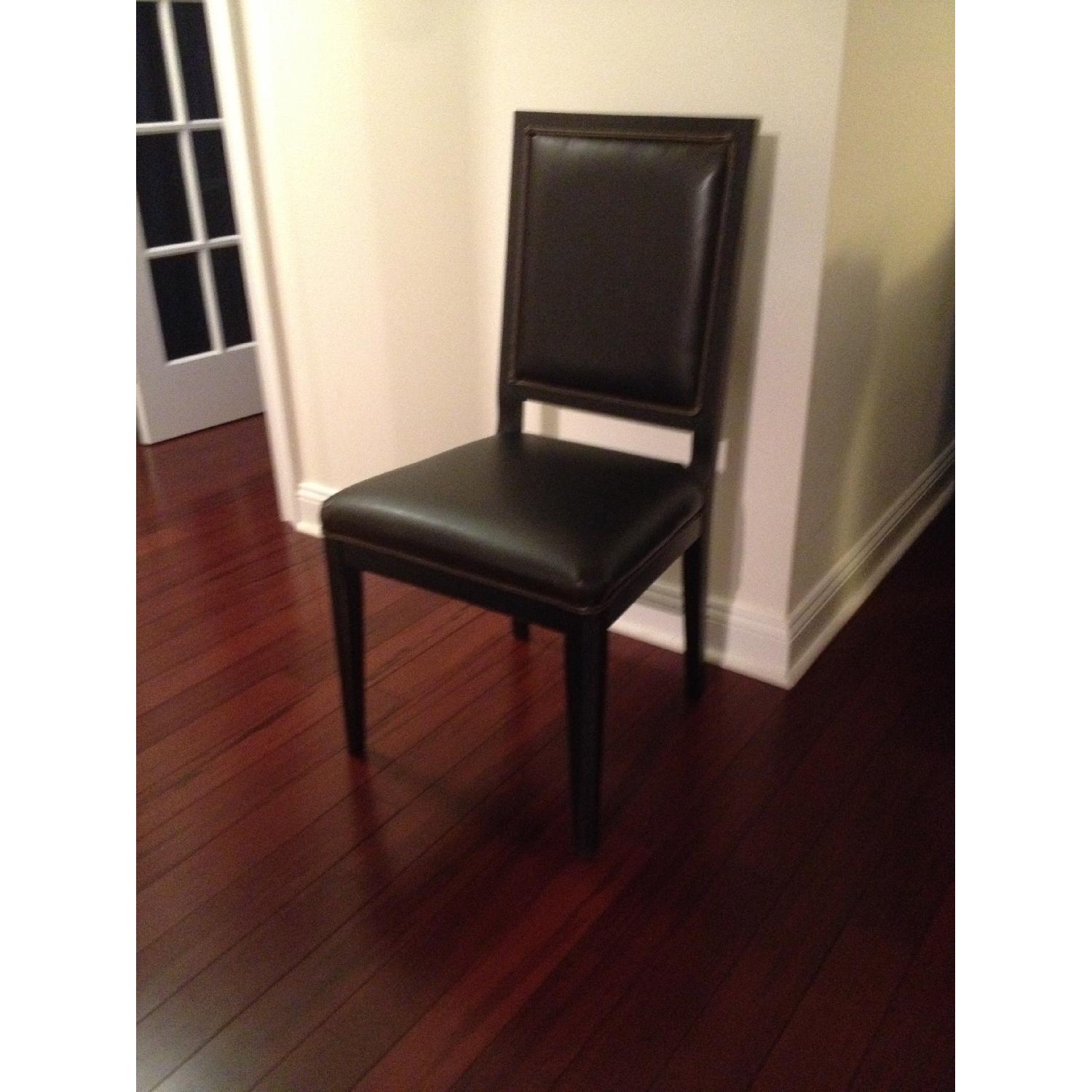 Crate & Barrel Round Glass Table w/ 2 Sonata Chairs - image-1