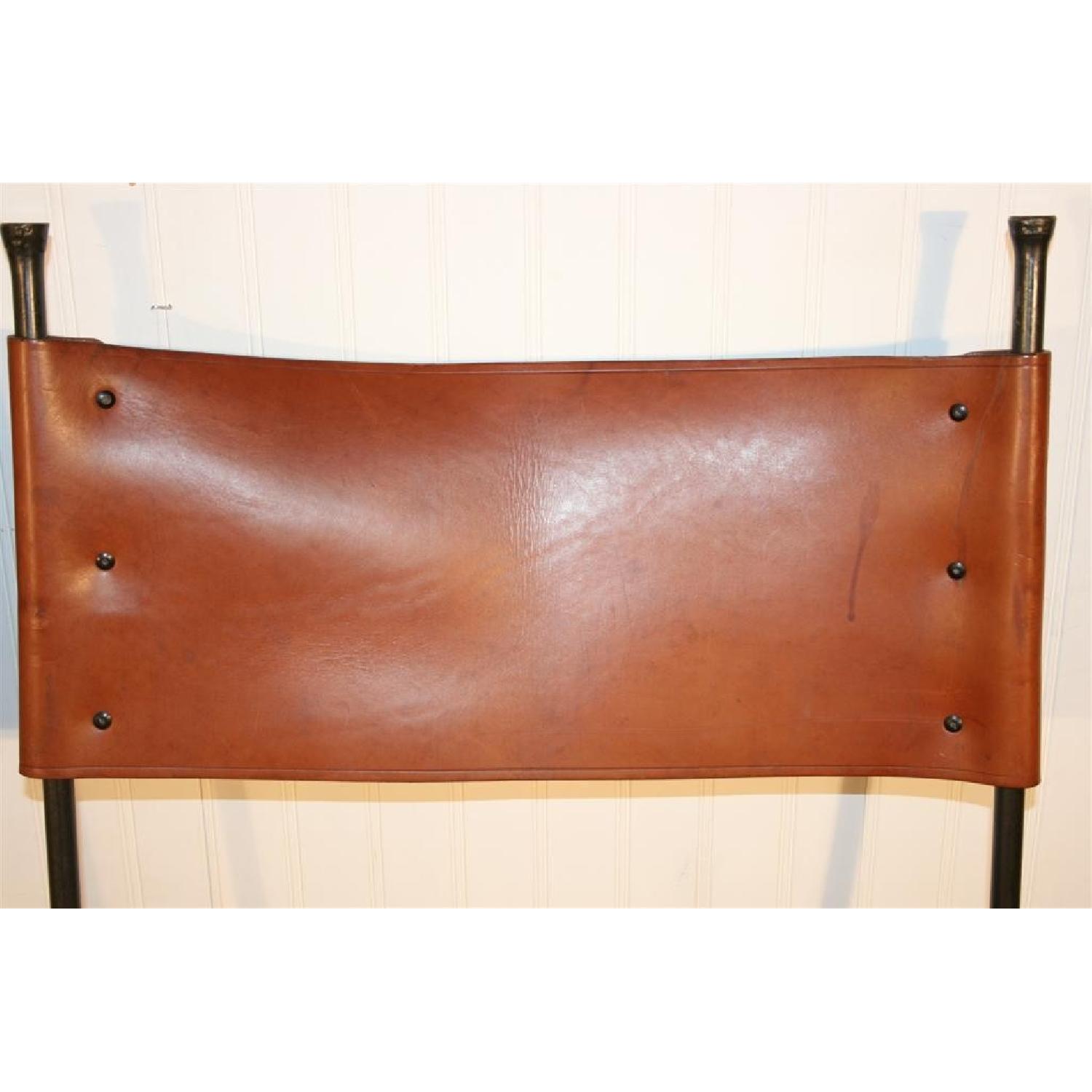 Charleston Forge Wrought Iron and Leather Chairs - Pair - image-6