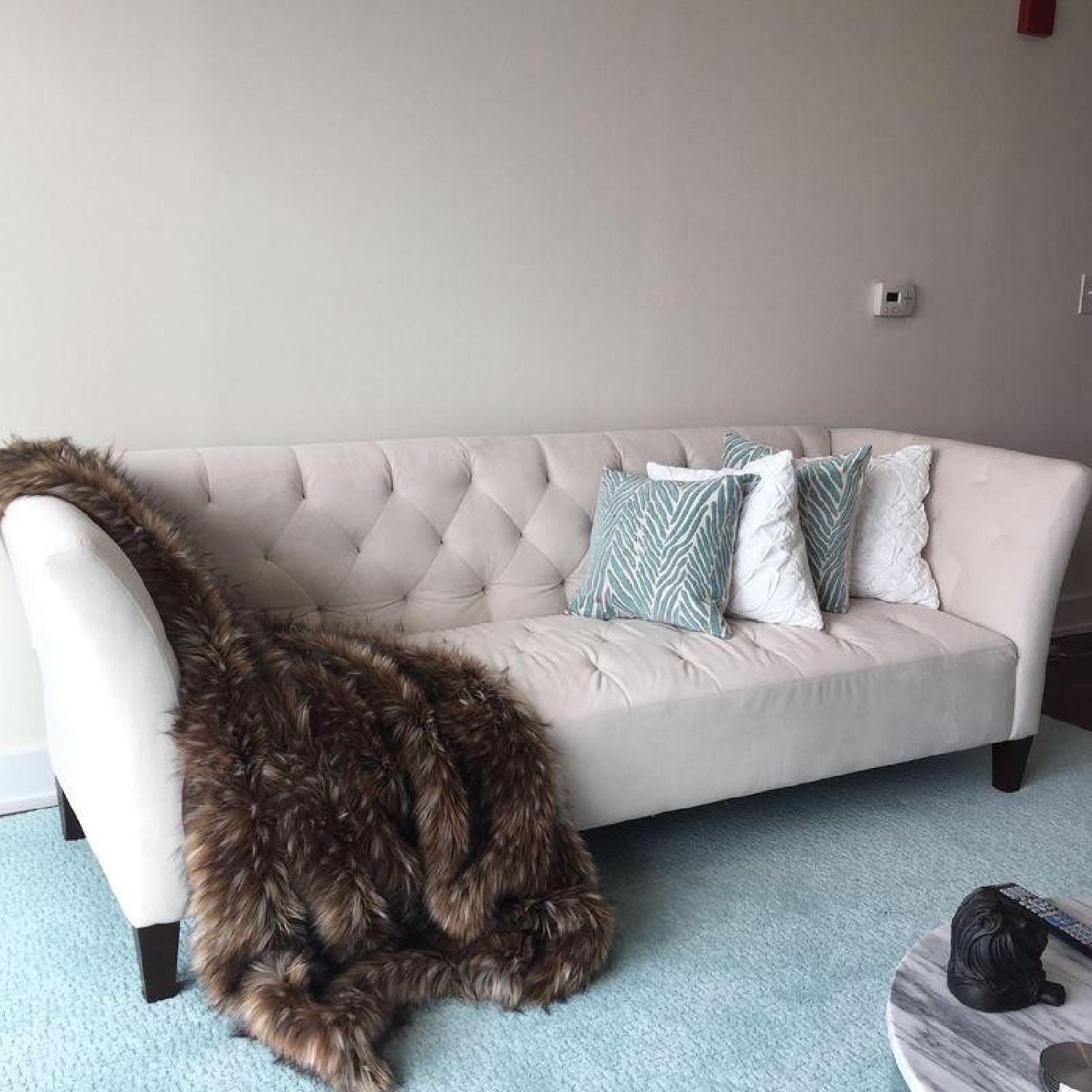 Ivory Tufted Sofa - Thumbnail 3