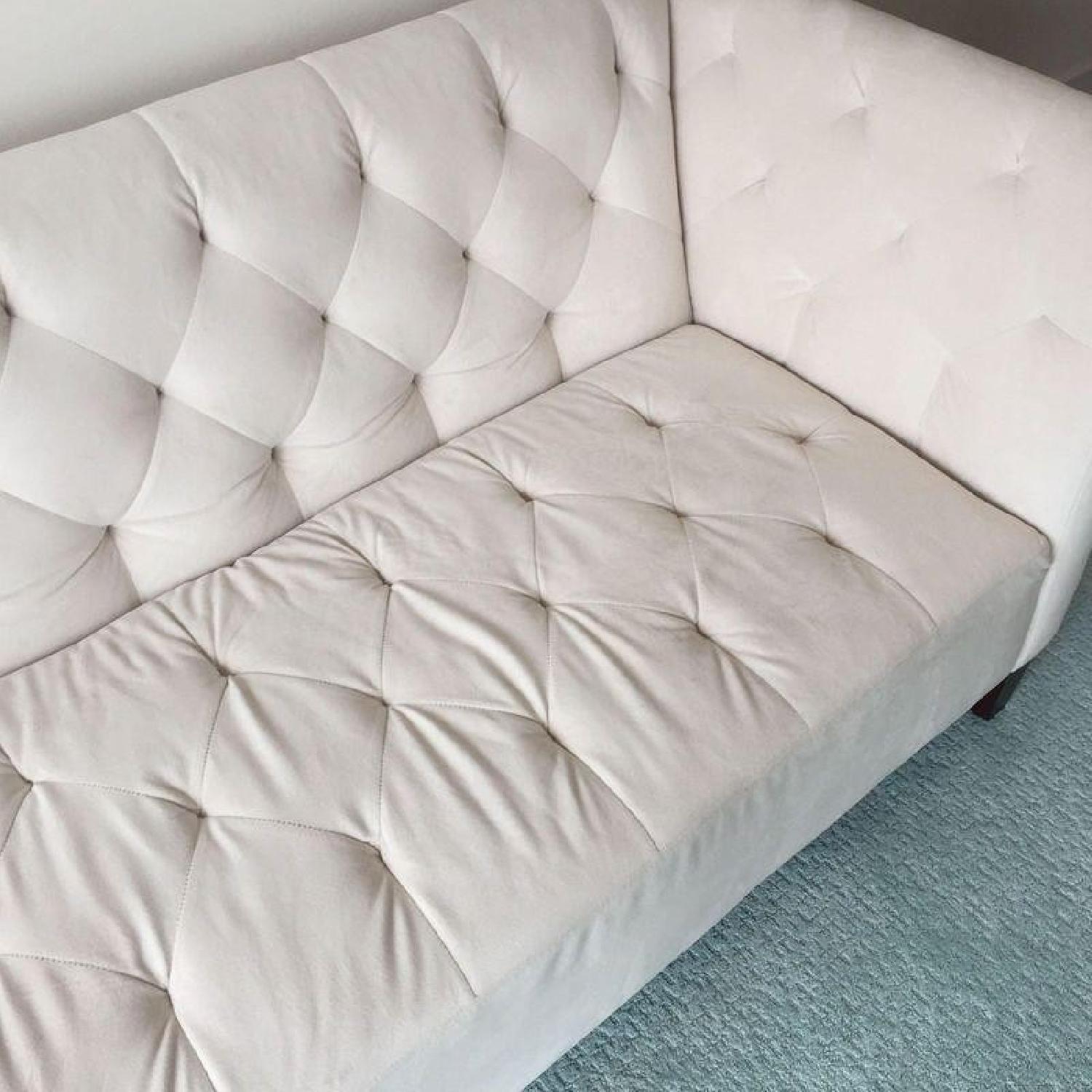 Ivory Tufted Sofa - image-5