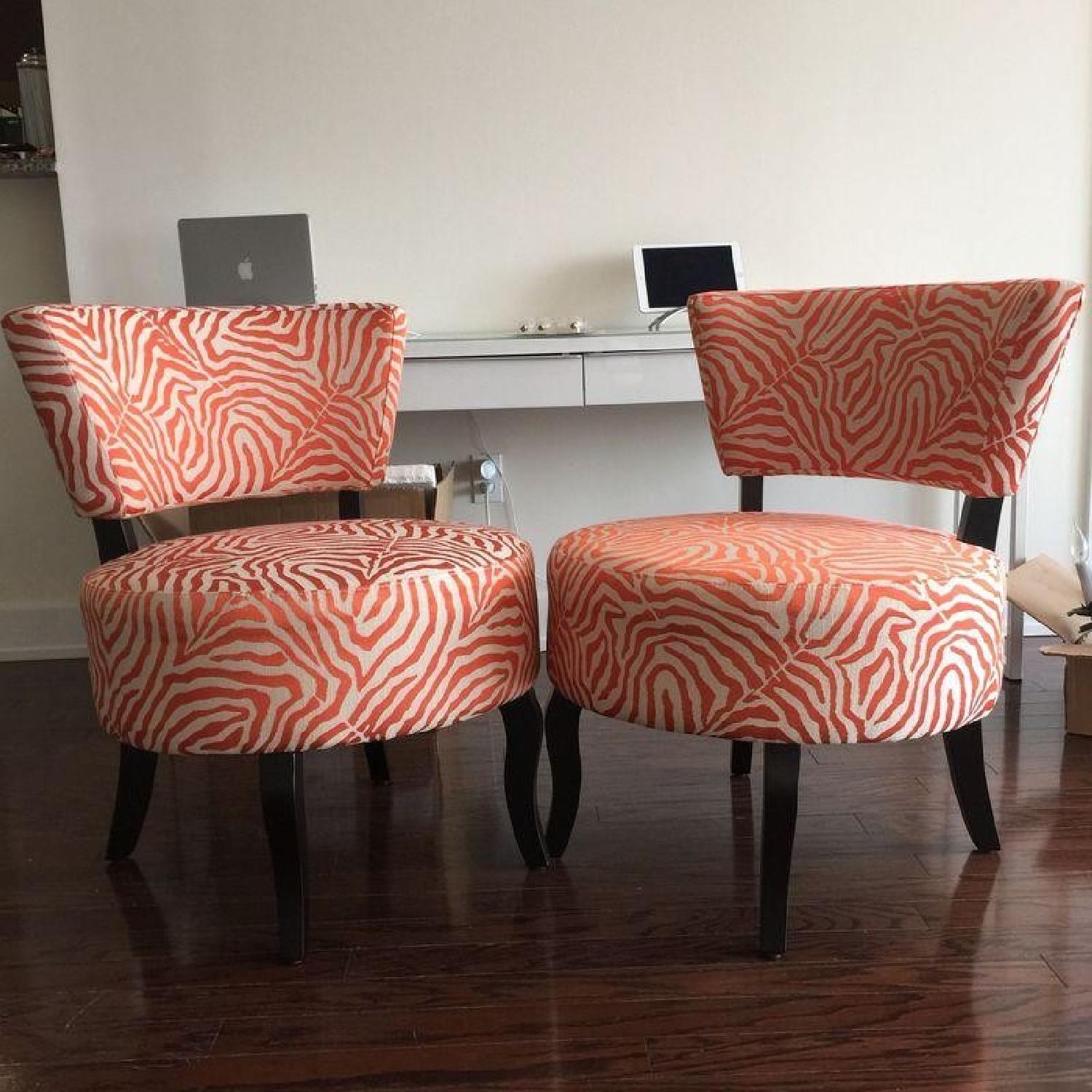 Tangerine Zebra Chairs - Set of 2