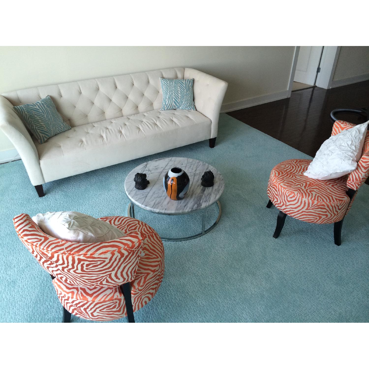 Tangerine Zebra Chairs - Set of 2 - Thumbnail 3