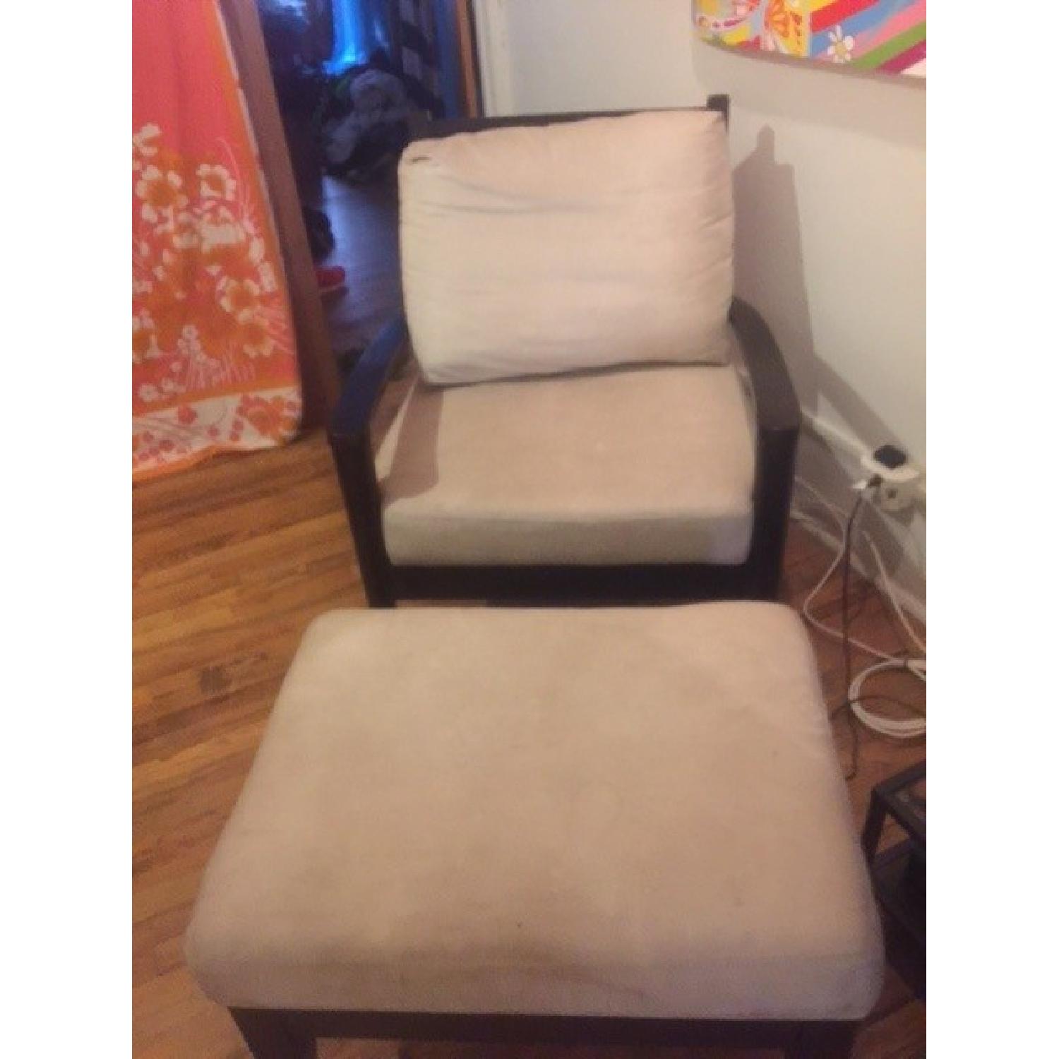 Microsuede Arm Chair with Ottoman - image-2