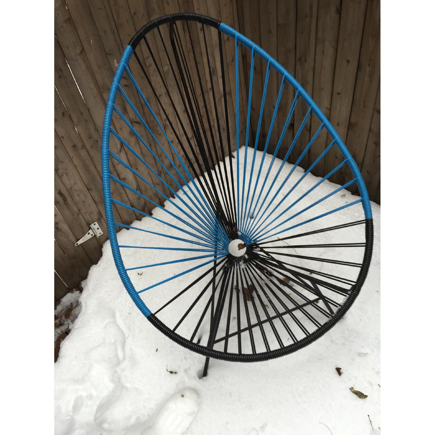 CB2 Acapulco Black/Blue Lounge Chairs - image-1