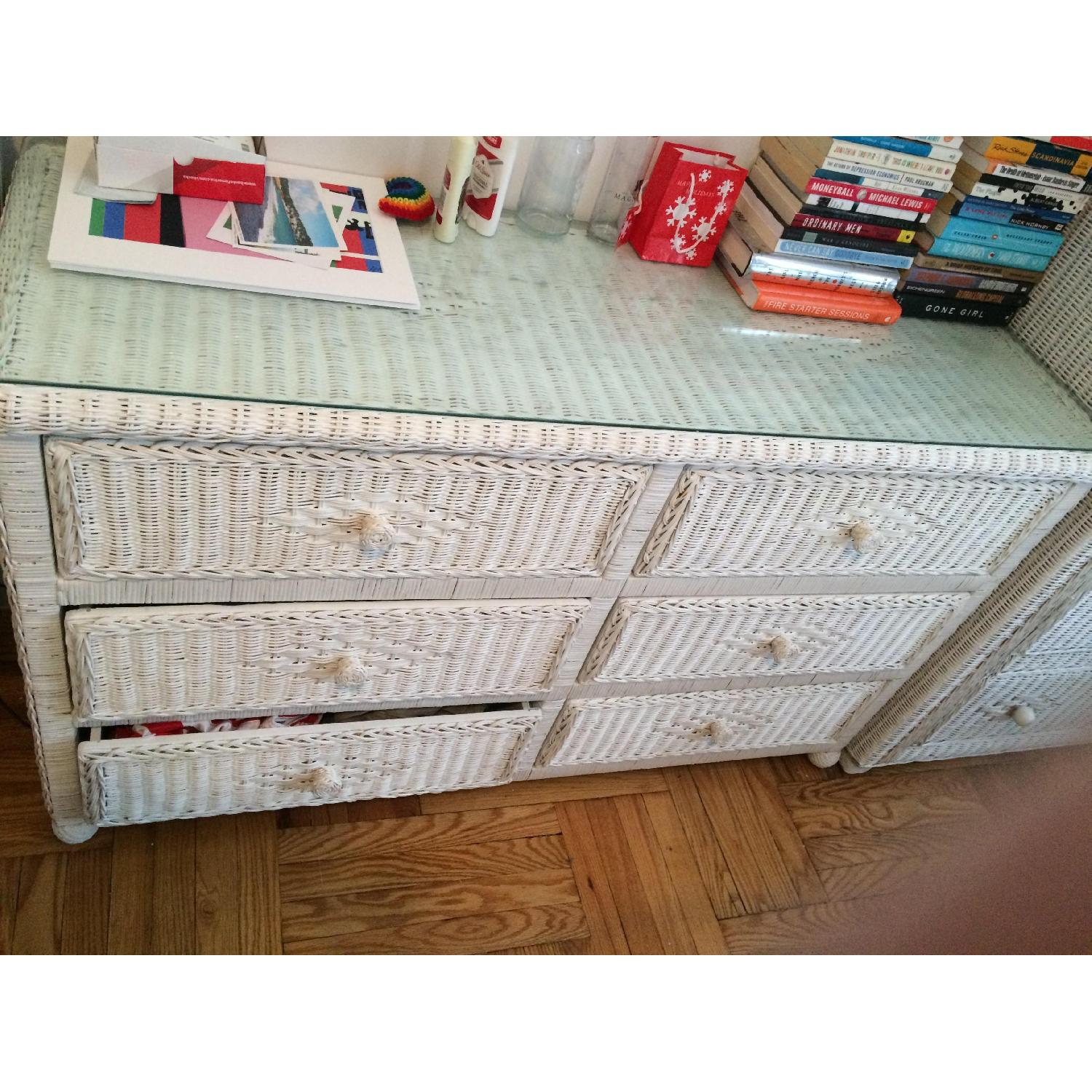 Wicker Dresser + Armoire/Closet Set - image-1