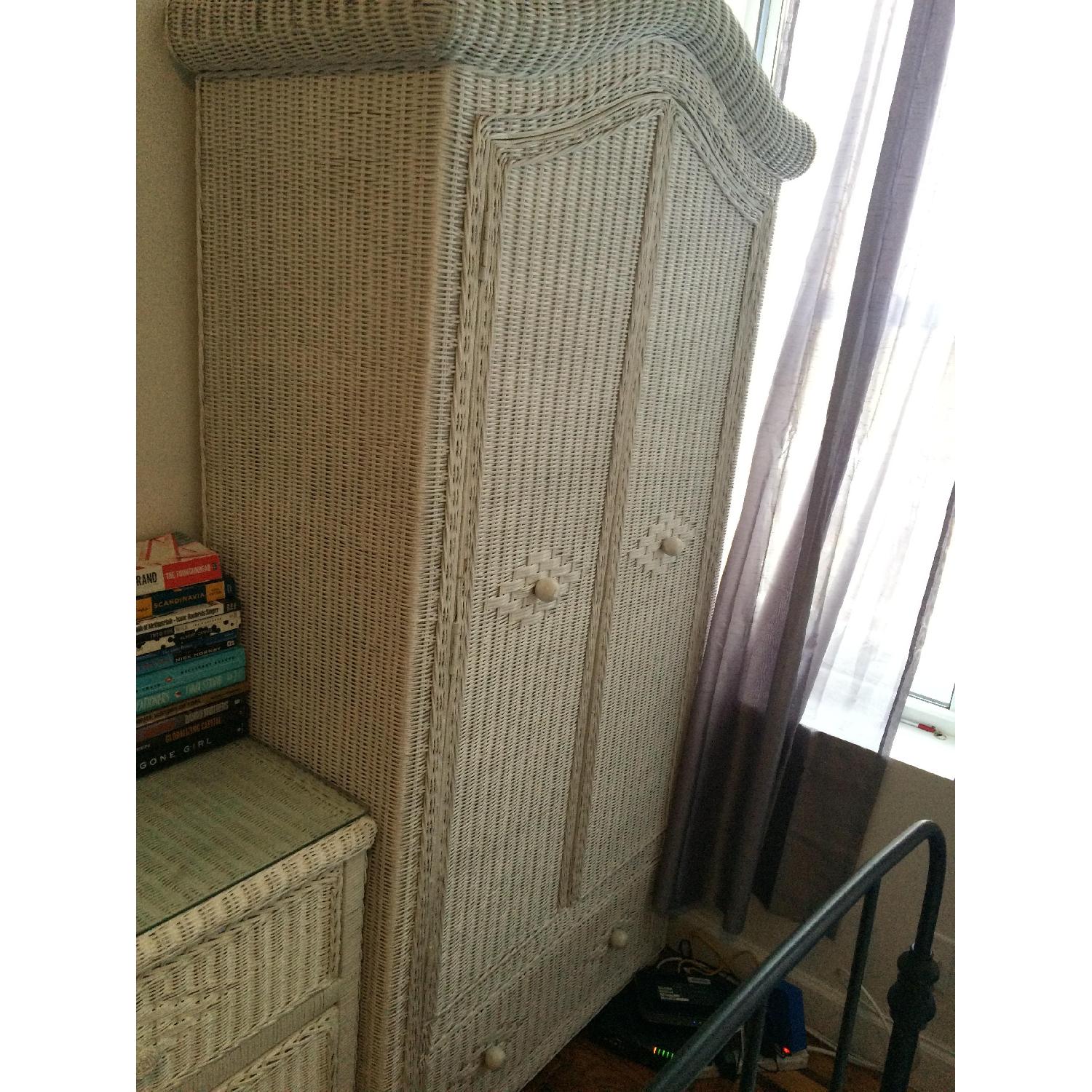 Wicker Dresser + Armoire/Closet Set - image-2