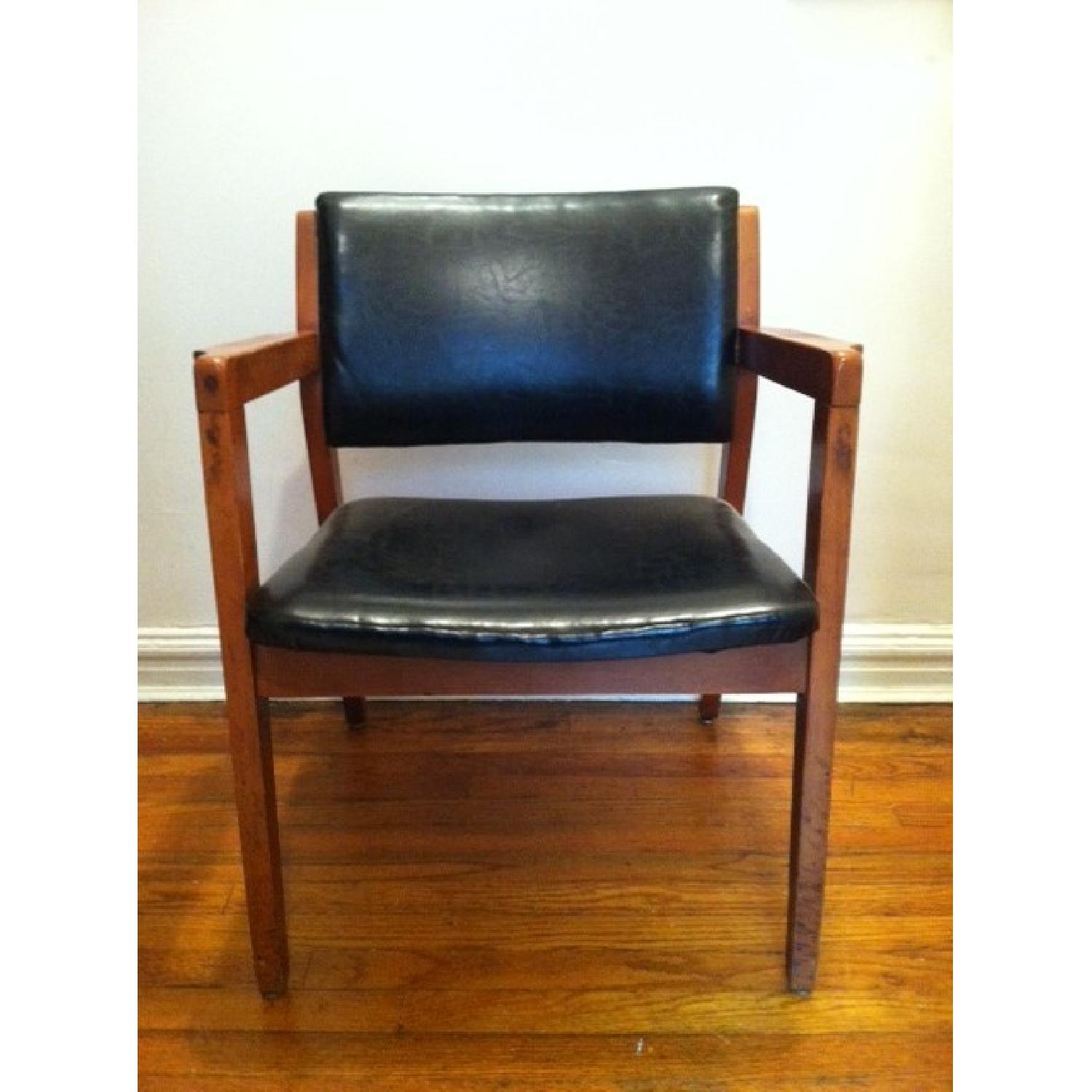 Mid Century Style Leather Chairs - Set of 2 - image-1