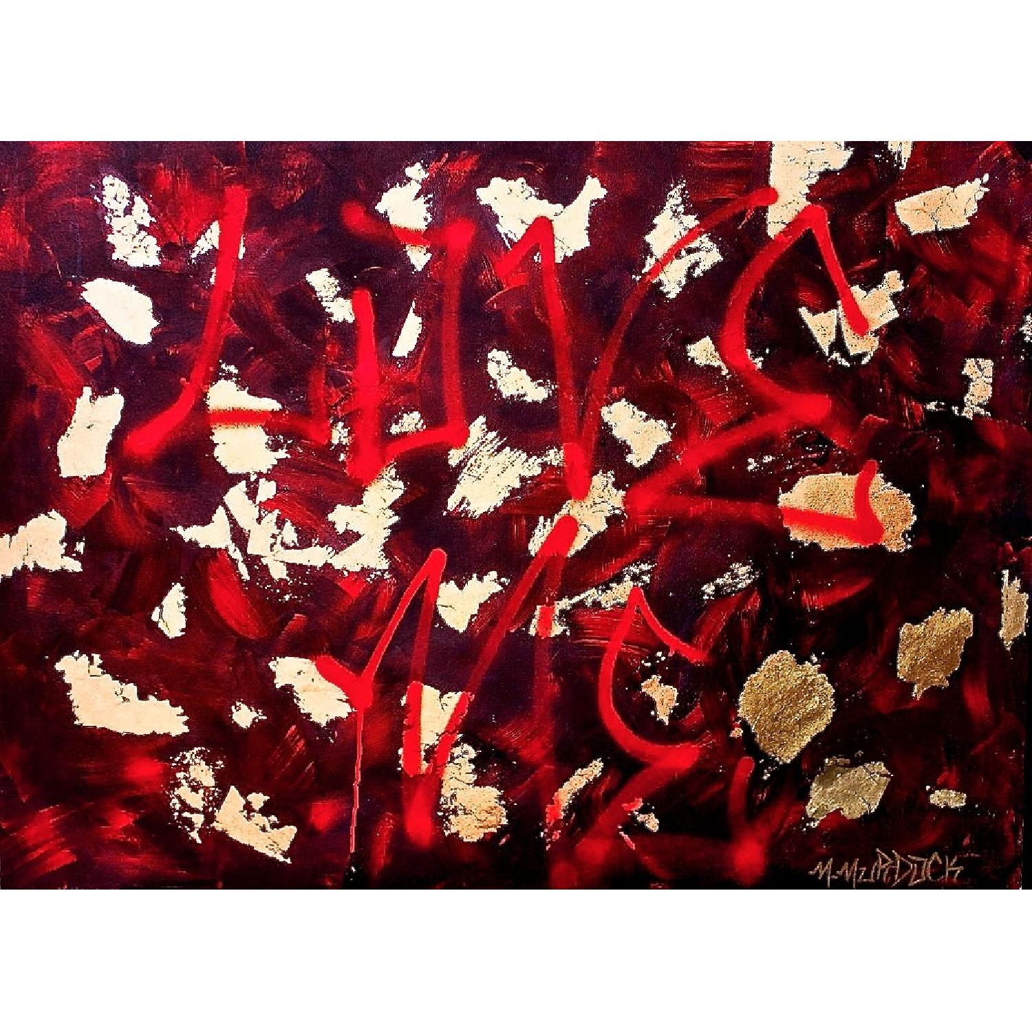 M. Murdock Gold Leaf Spray Paint & Acrylic Painting - image-0